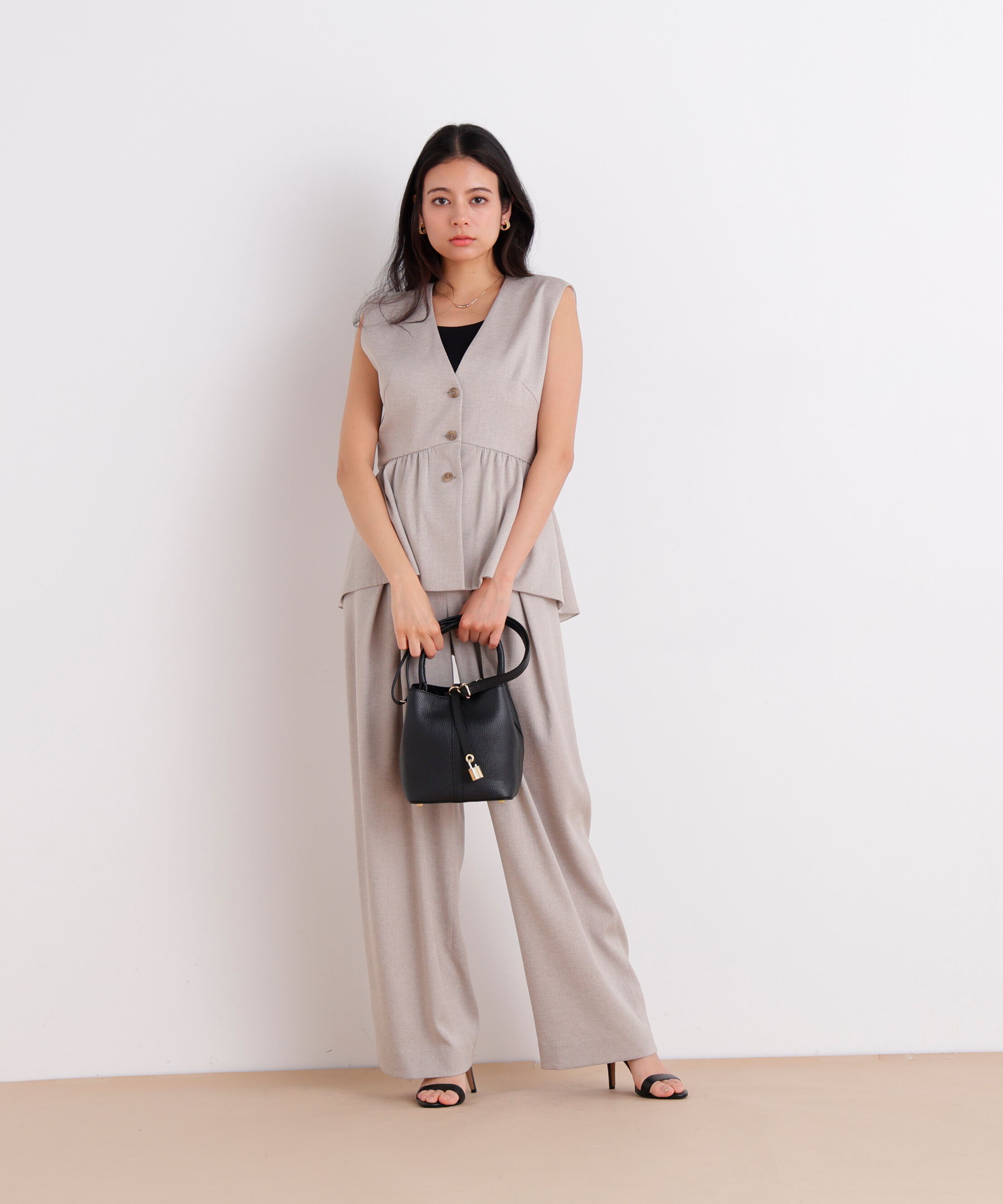  「［美香さん着用］スラブ調ペプラムブラウス」|シャツ・ブラウス|