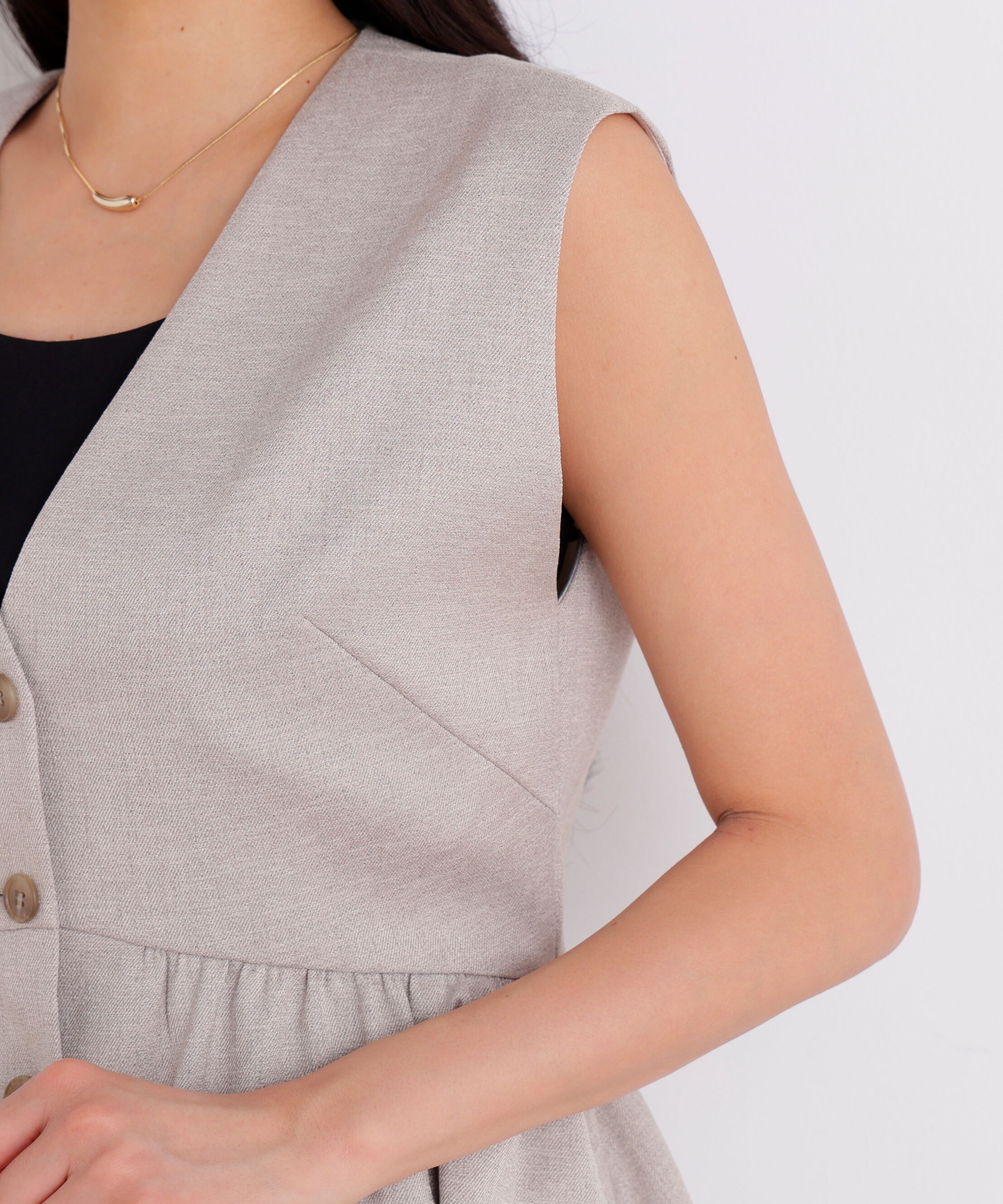  「［美香さん着用］スラブ調ペプラムブラウス」|シャツ・ブラウス|