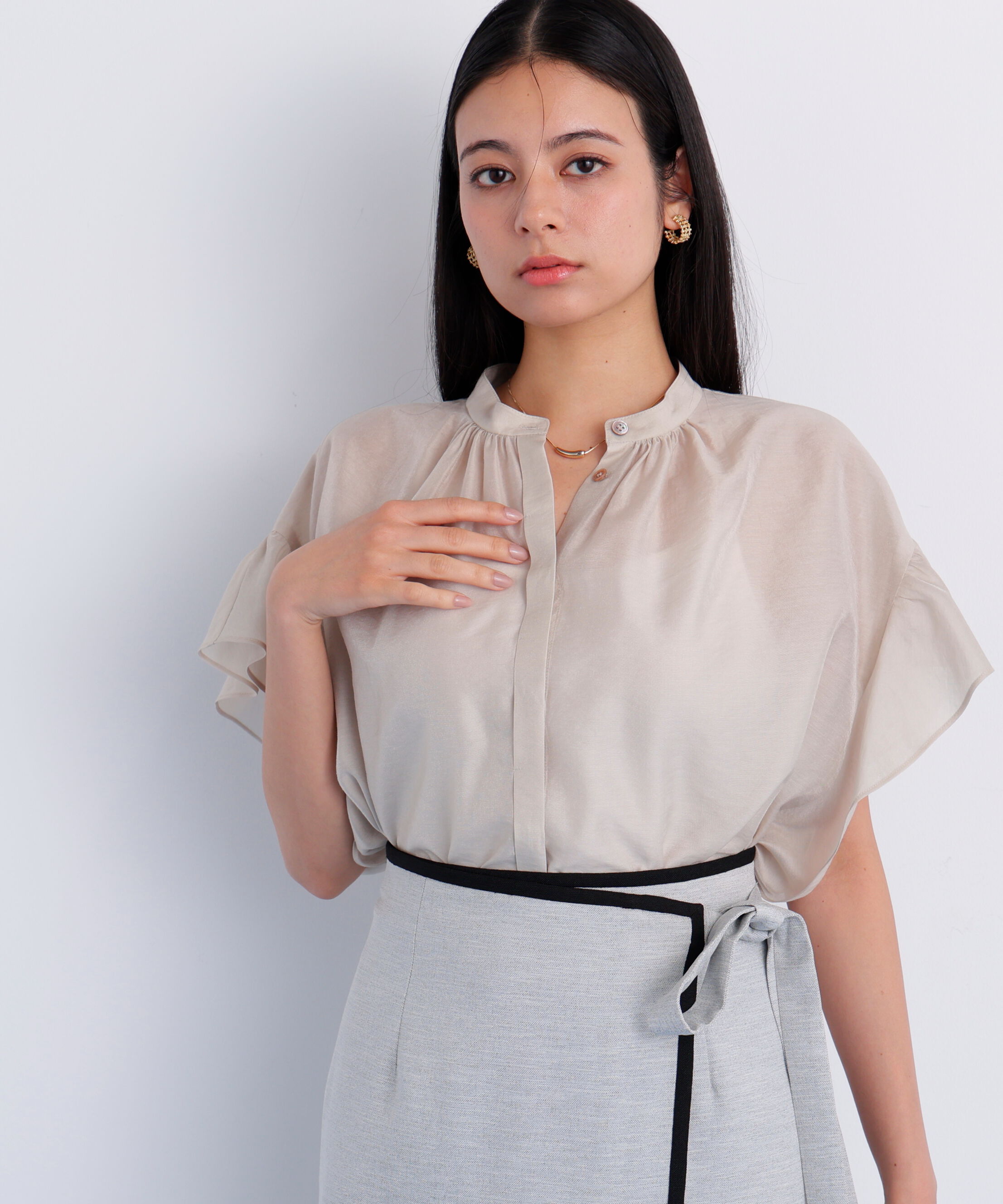  「ラッフルスリーブブラウス」|シャツ・ブラウス|