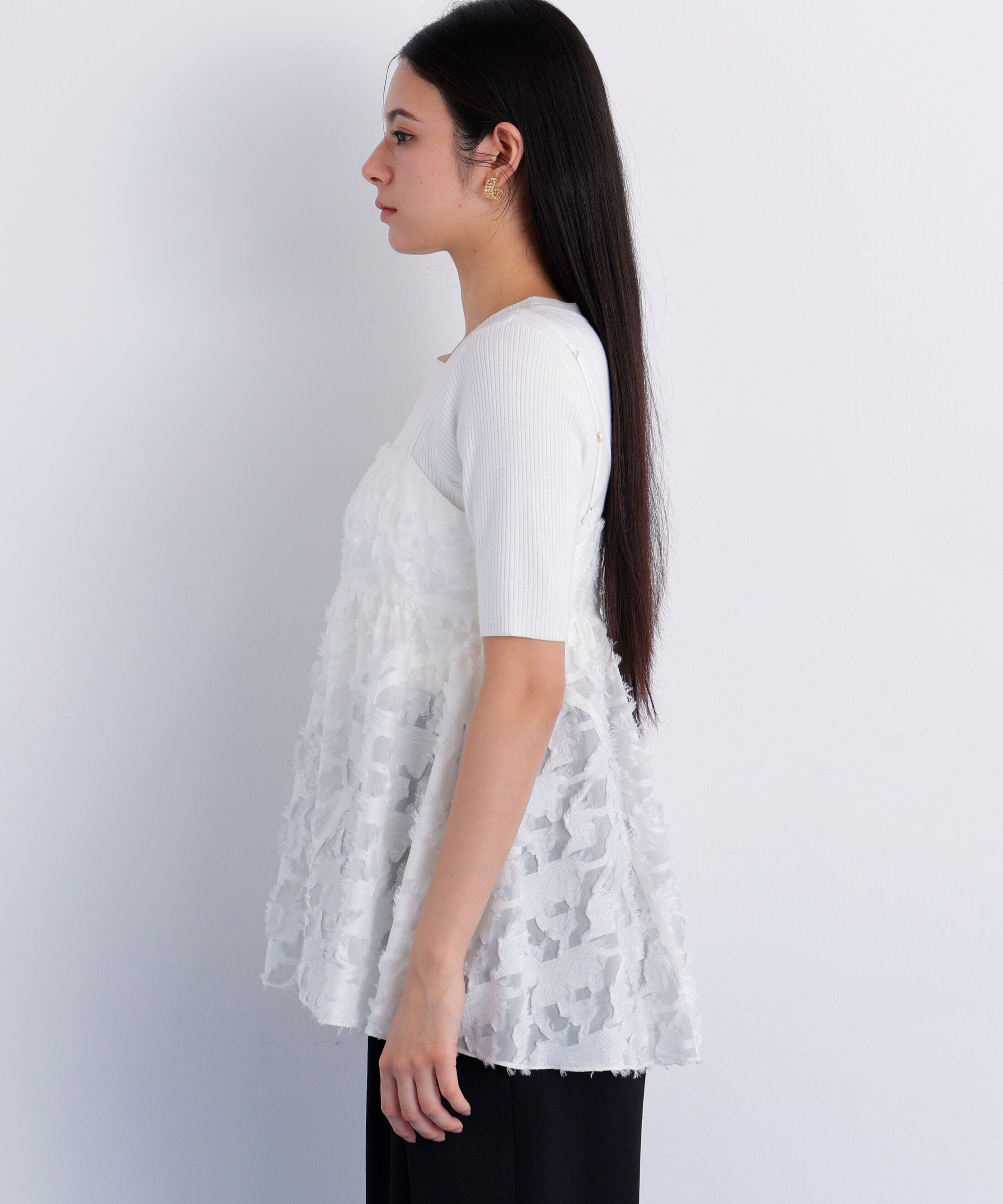  「カットジャカードチュニックブラウス」|シャツ・ブラウス|