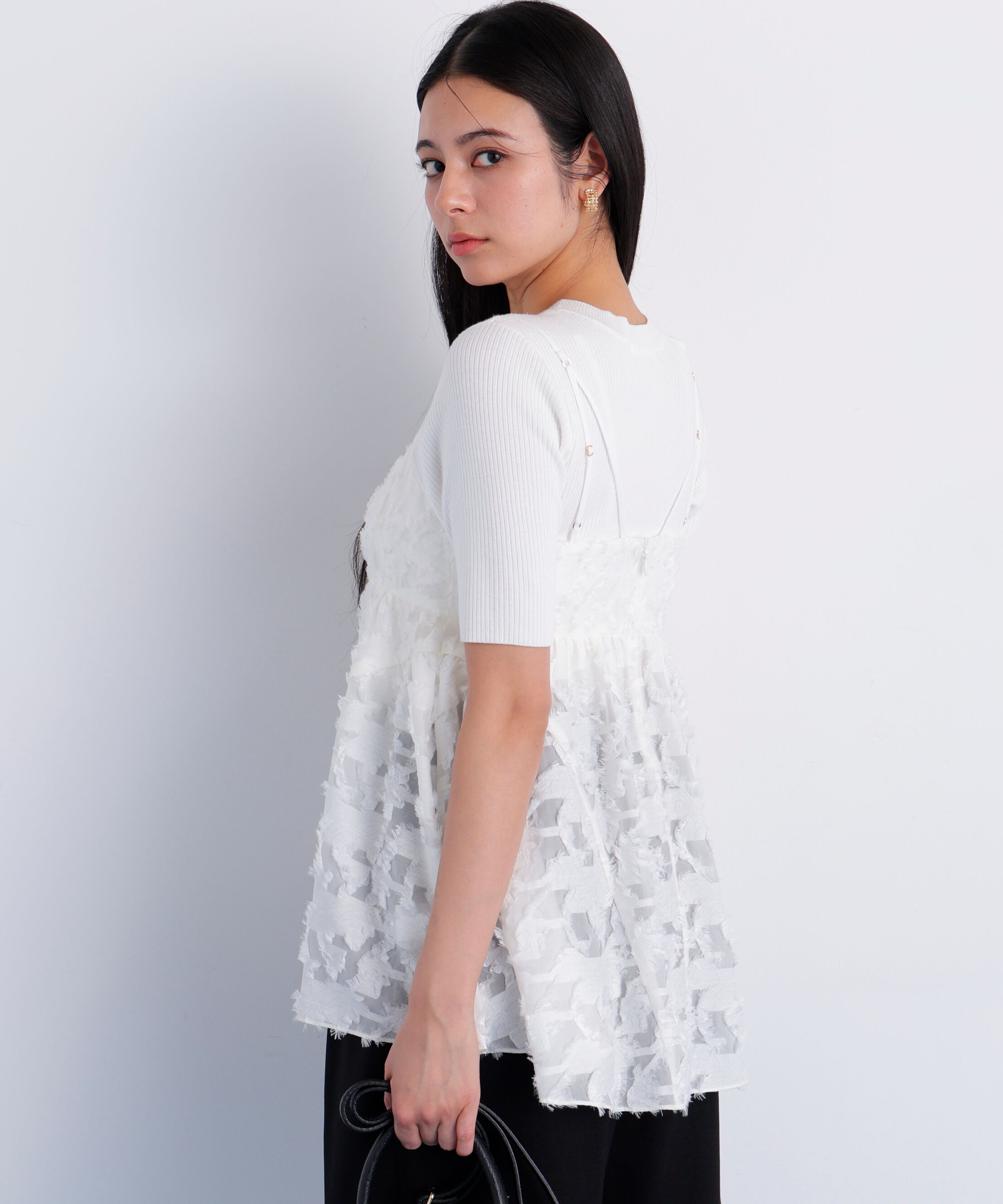  「カットジャカードチュニックブラウス」|シャツ・ブラウス|