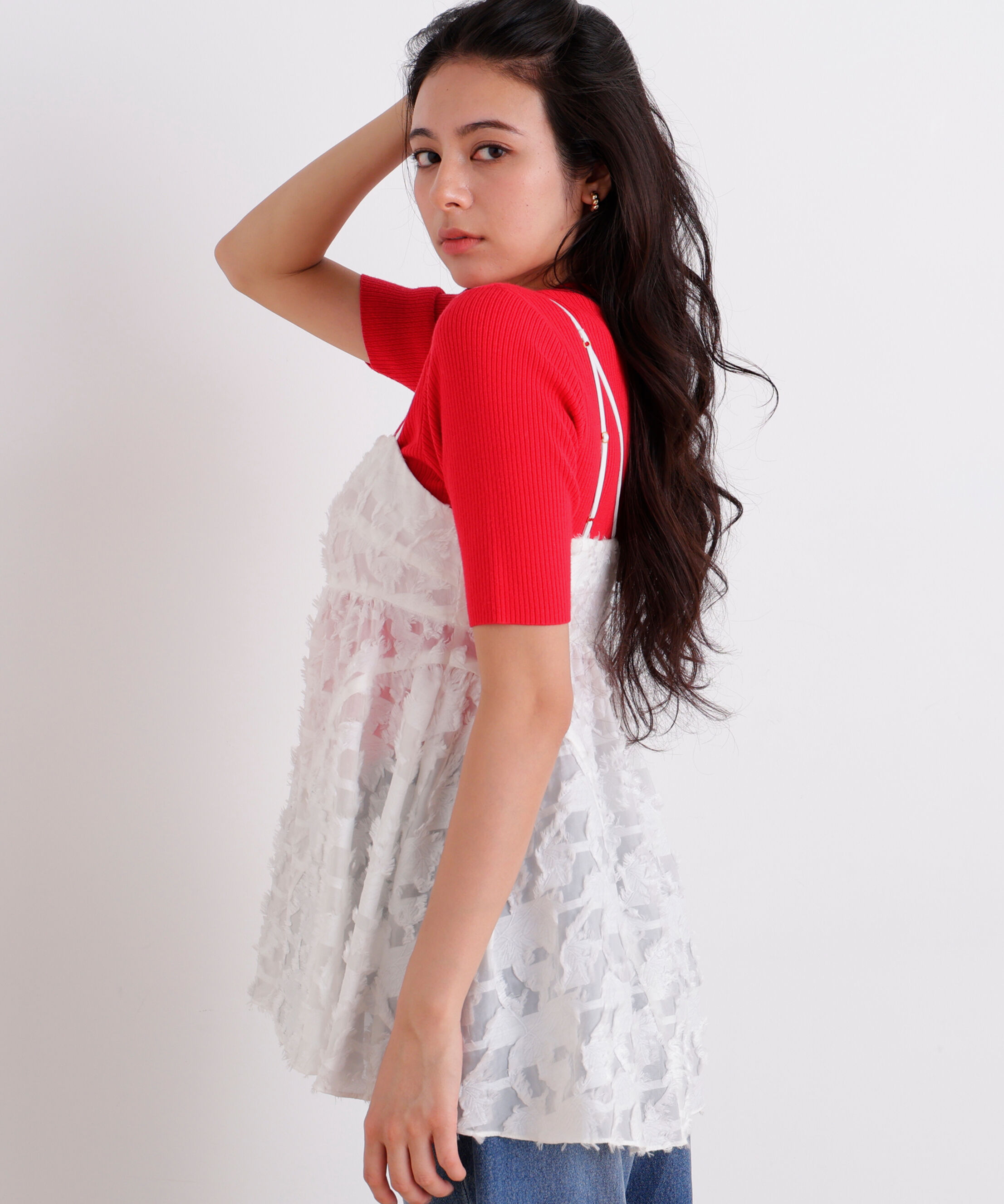  「カットジャカードチュニックブラウス」|シャツ・ブラウス|