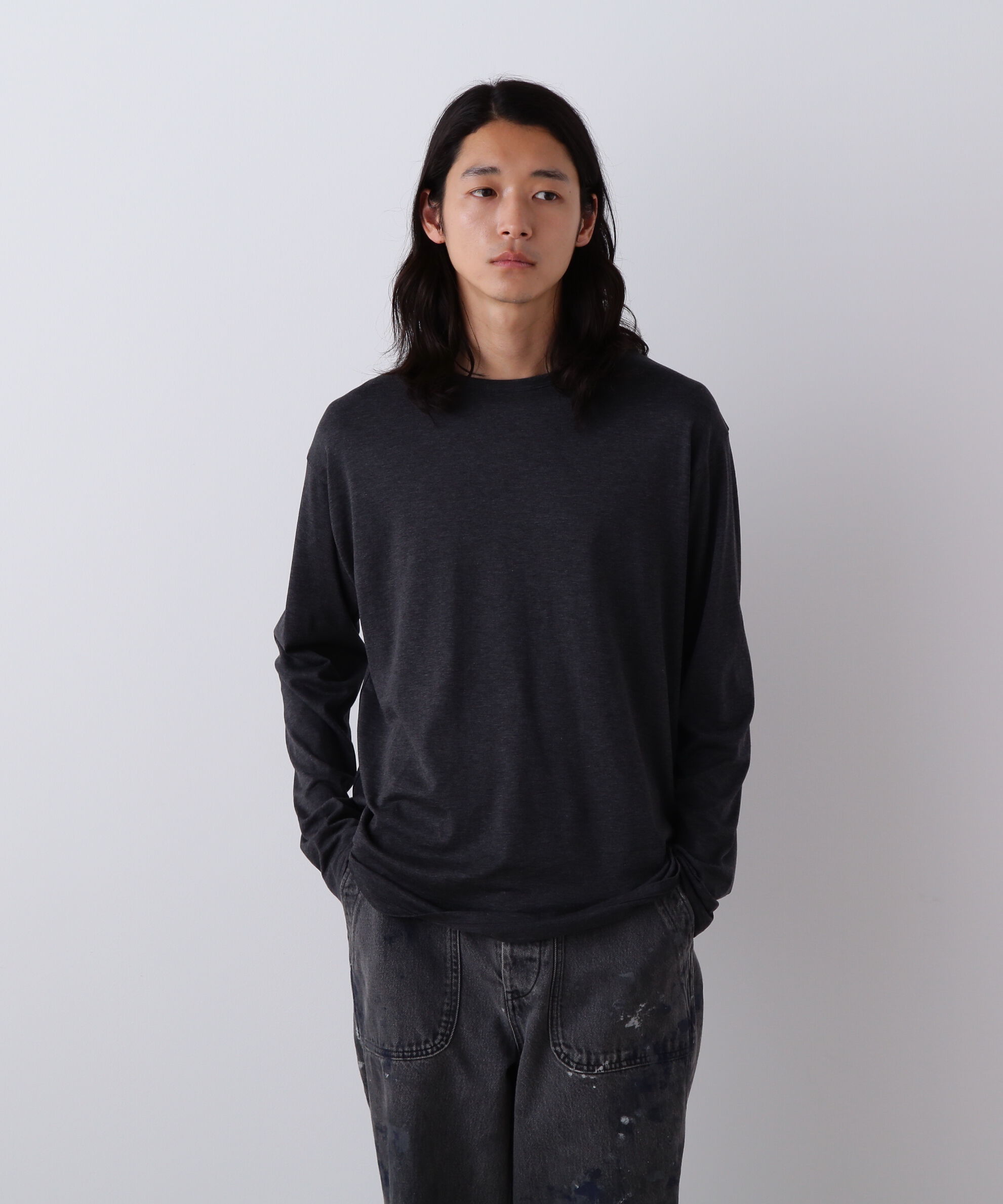 YLEVE 「YLEVE / ELS GV COTTON LONG SLEEVE T-SHIRT」|Tシャツ・カットソー|グレー