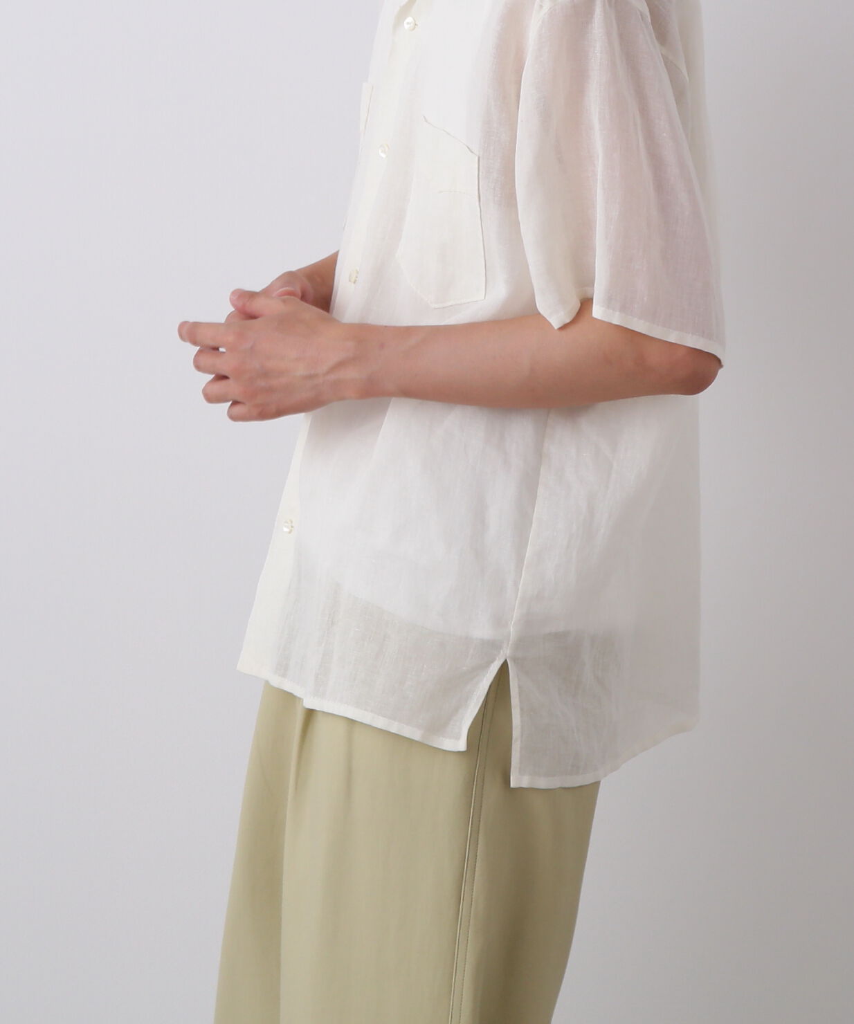 YLEVE 「YLEVE / COTTON RAMIE VOILE HAND STITCH SHIRT」|シャツ・ブラウス|