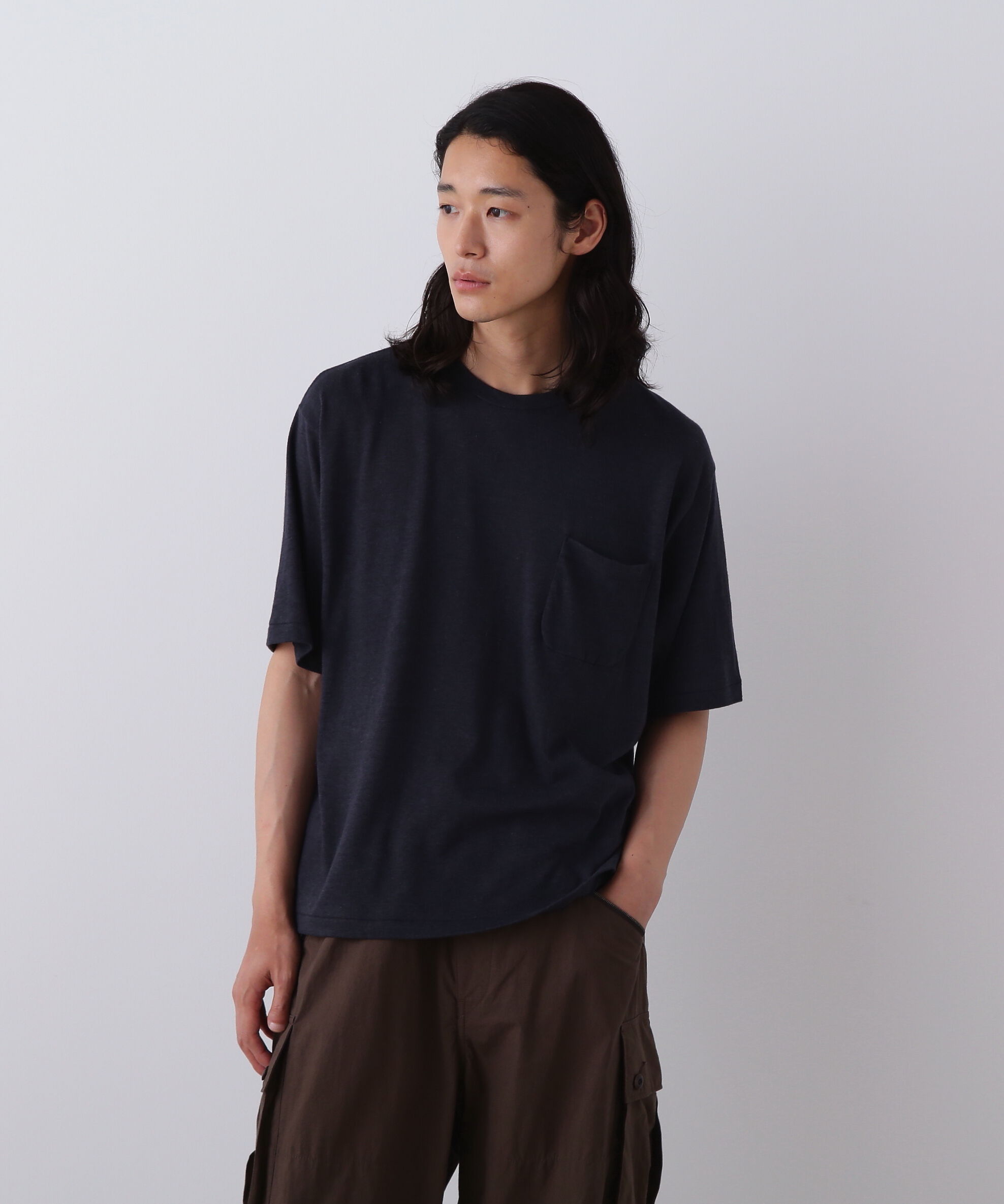 YLEVE 「YLEVE / TETRON COTTON SLUB YARN JERSEY POCKET T-SHIRT」|Tシャツ・カットソー|ブルー