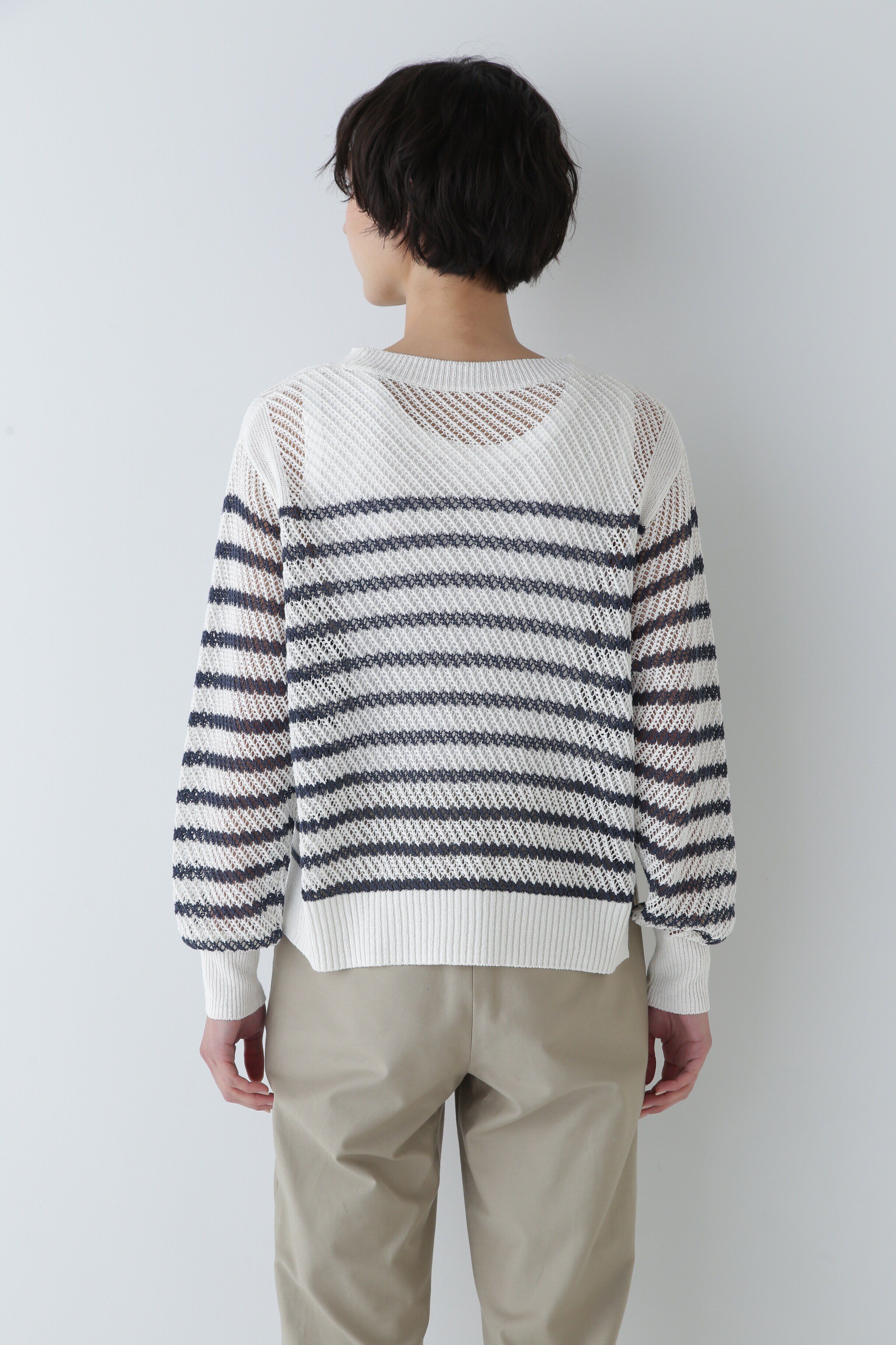  「◆メッシュボーダーニット」|ニット・セーター|