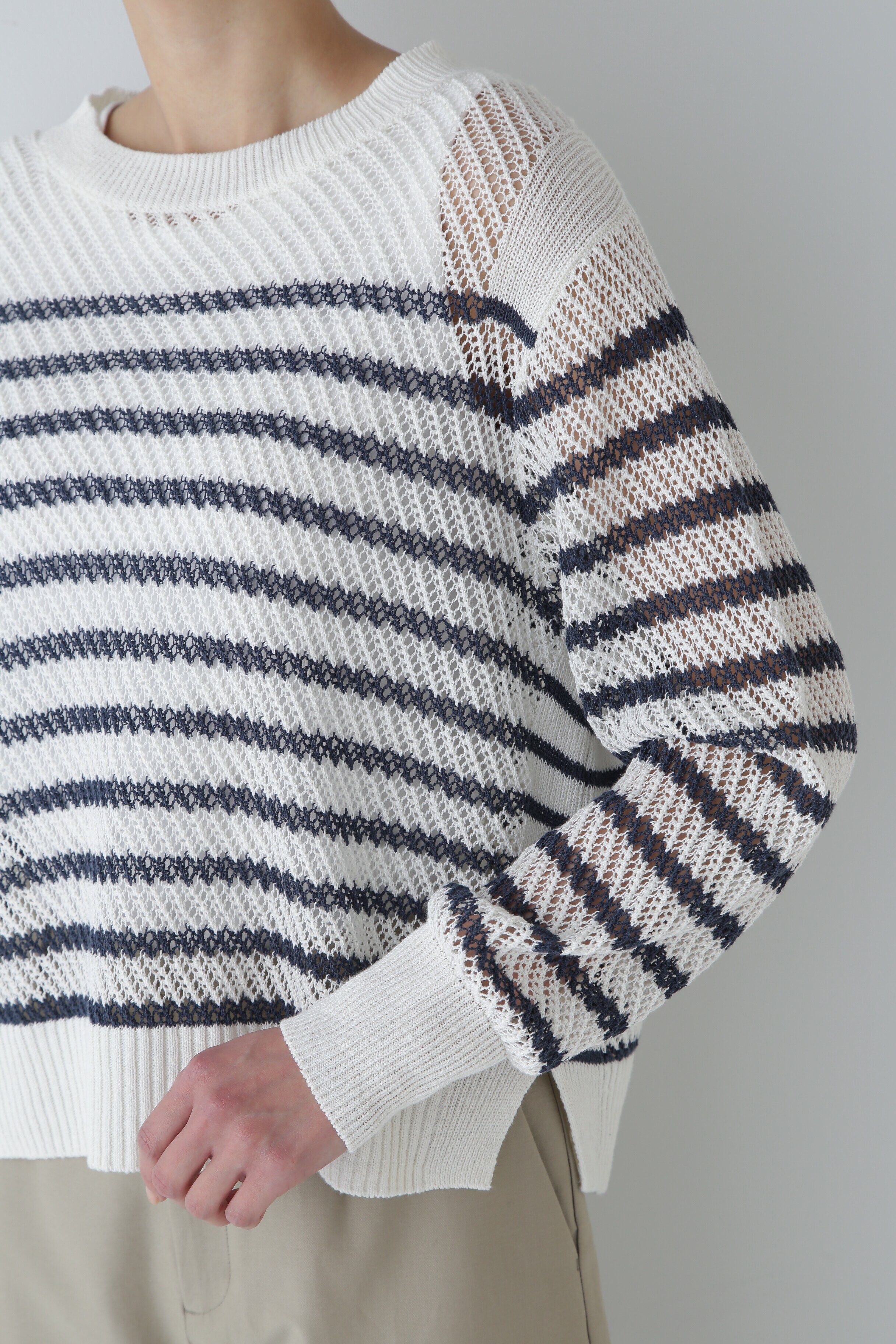  「◆メッシュボーダーニット」|ニット・セーター|