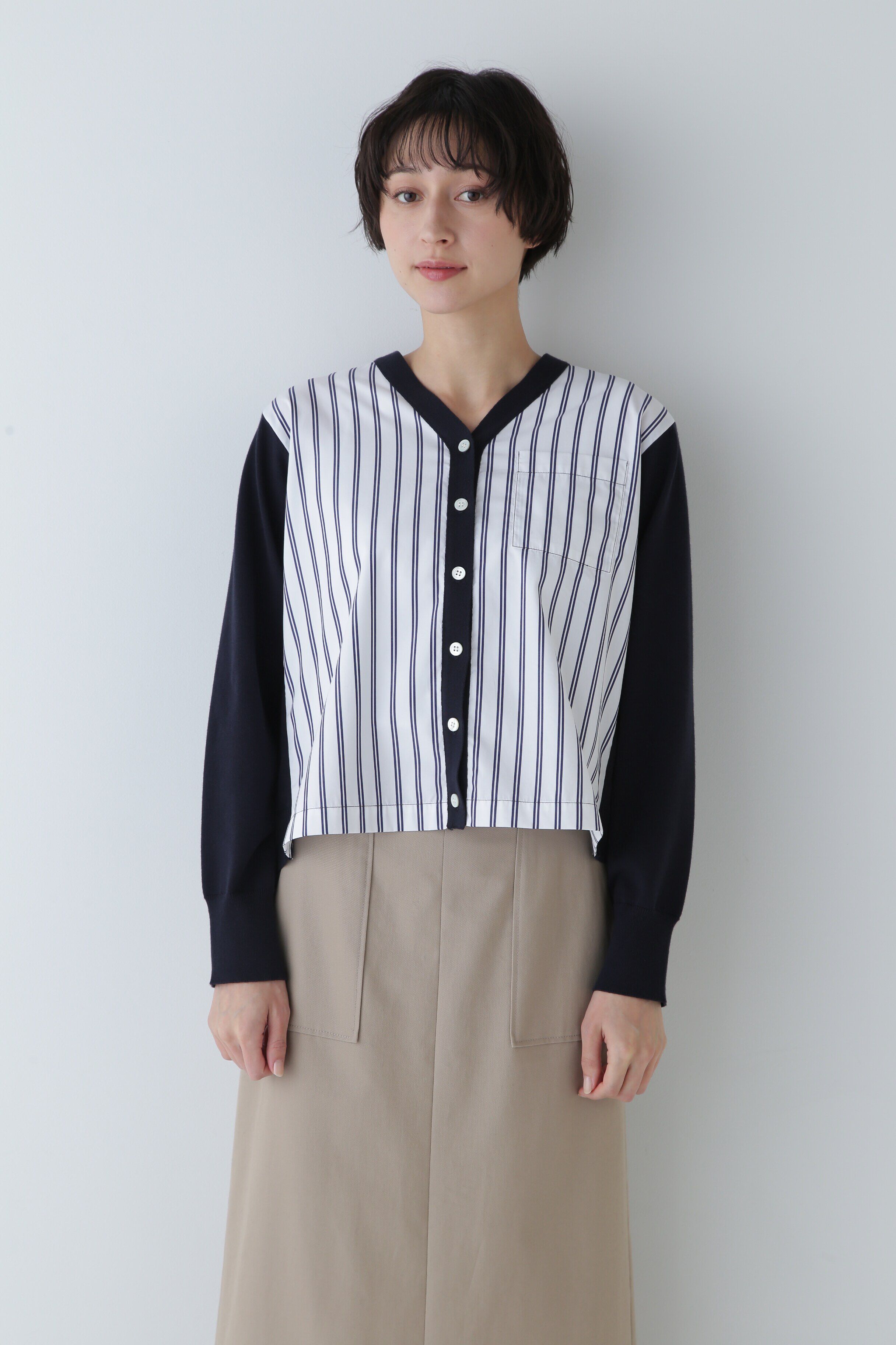  「◆布帛コンビニットカーディガン」|ニット・セーター|