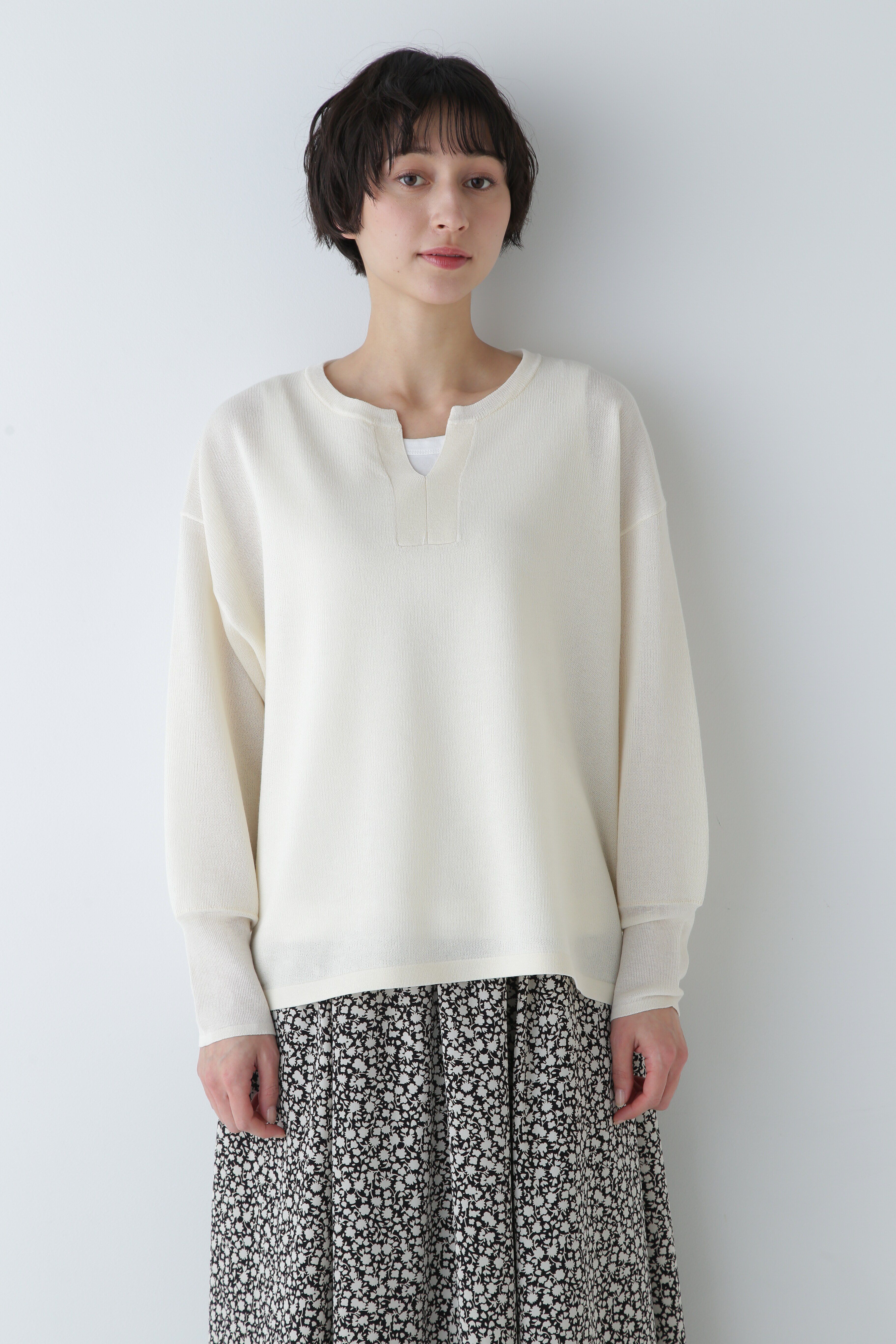  「◆キーネックメランジニット」|ニット・セーター|