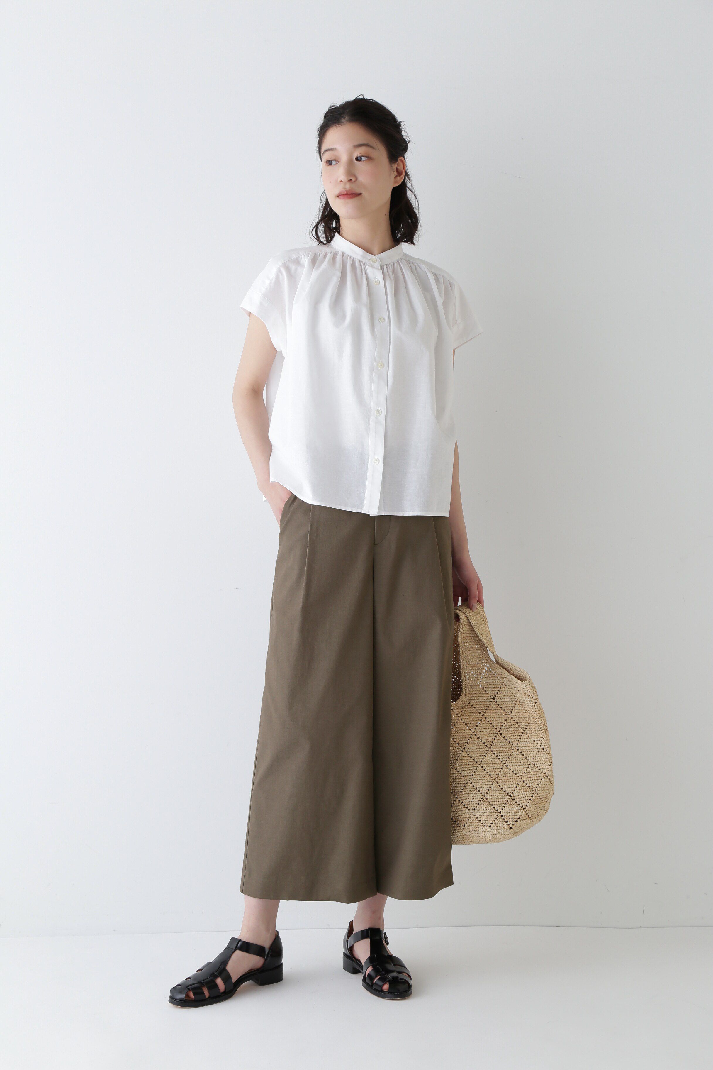  「◆クールマックス綿麻短丈ワイドパンツ」|その他|