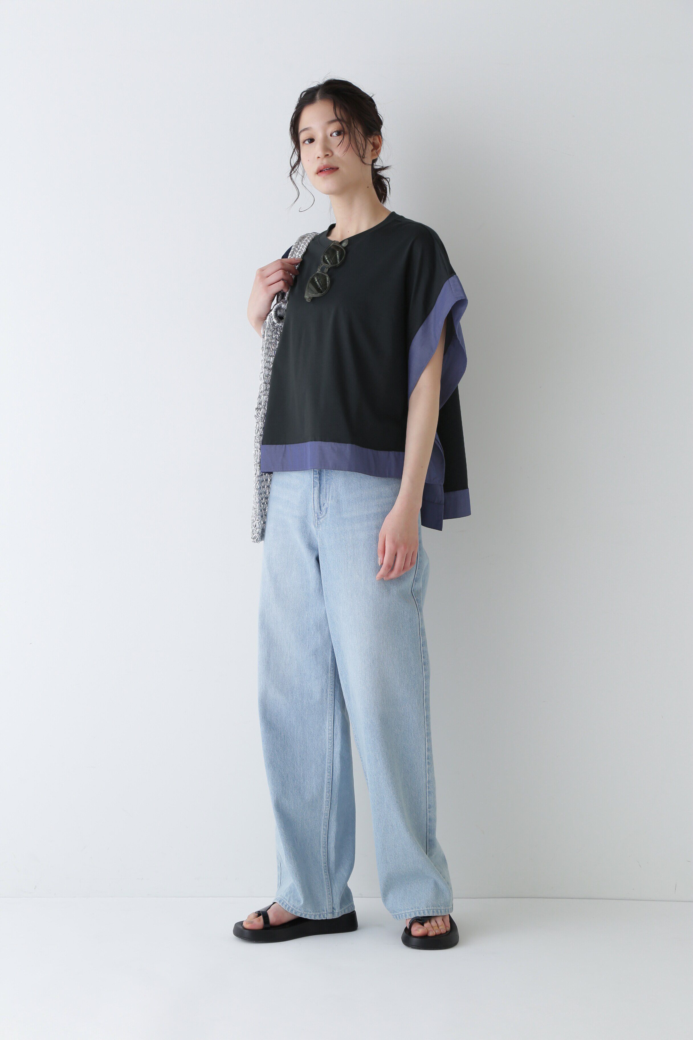  「◆異素材コンビカットソー」|Tシャツ・カットソー|