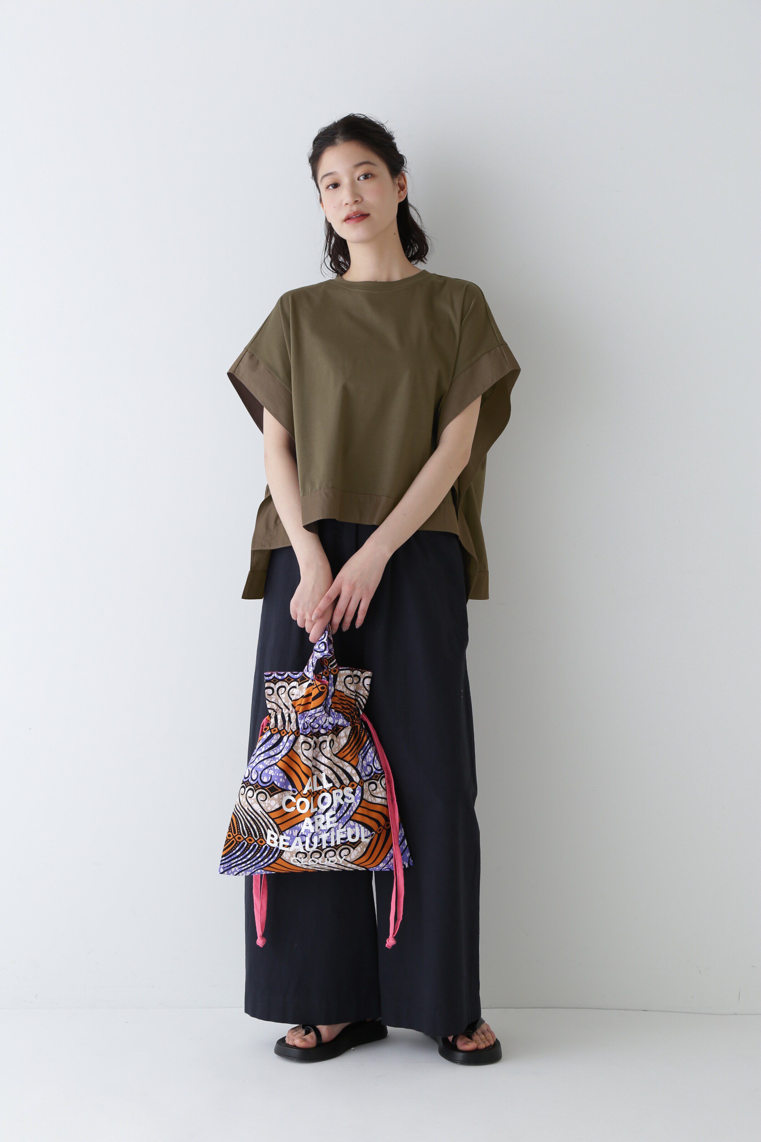  「◆異素材コンビカットソー」|Tシャツ・カットソー|