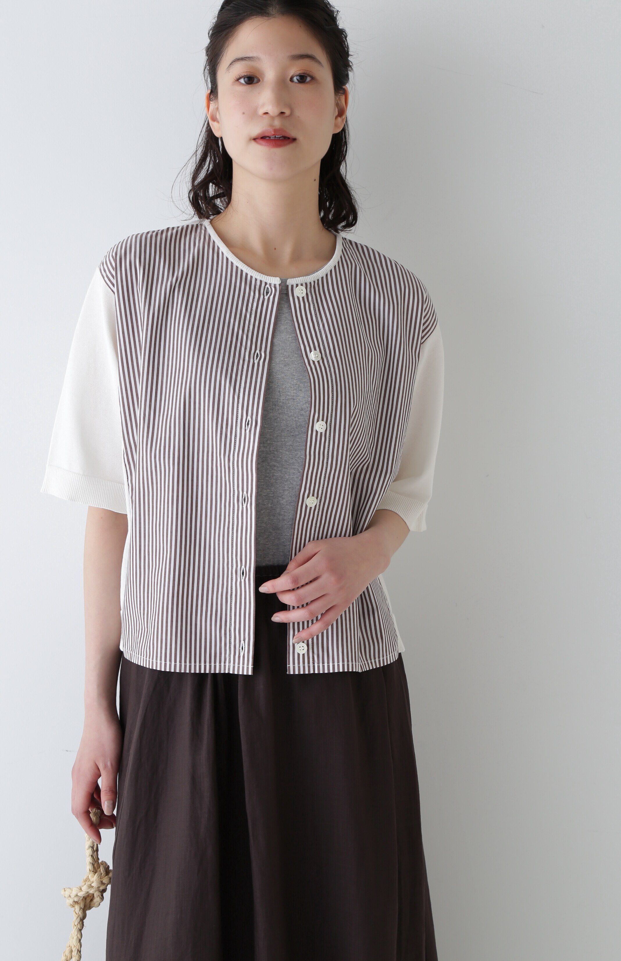  「◆布帛コンビニット」|ニット・セーター|ブラウンスト 3