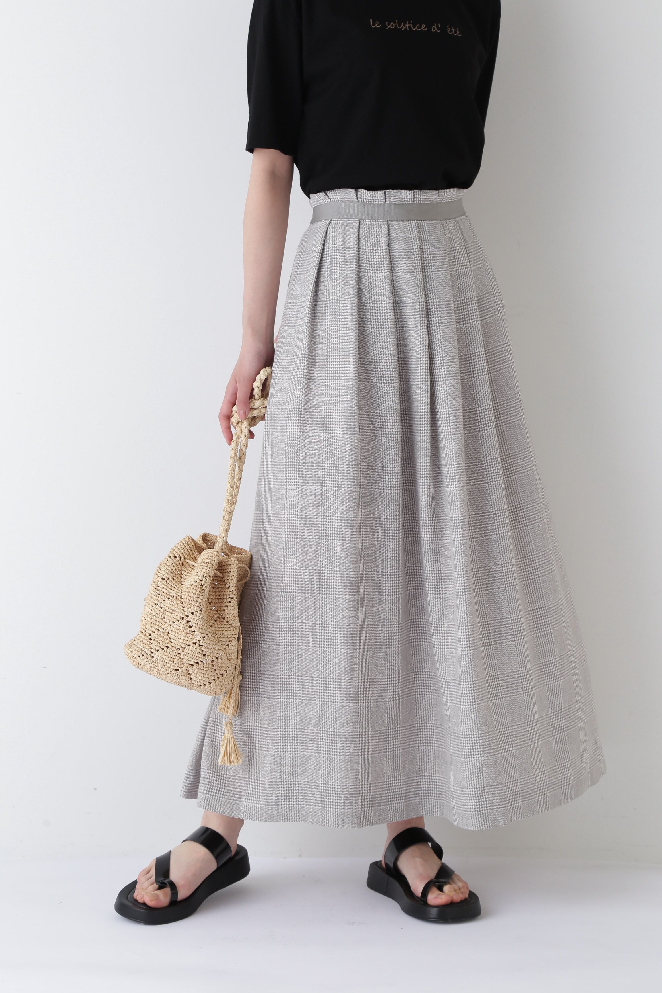  「◆ＰＥレーヨンリネンタックスカート」|スカート|グレーチェッ 3