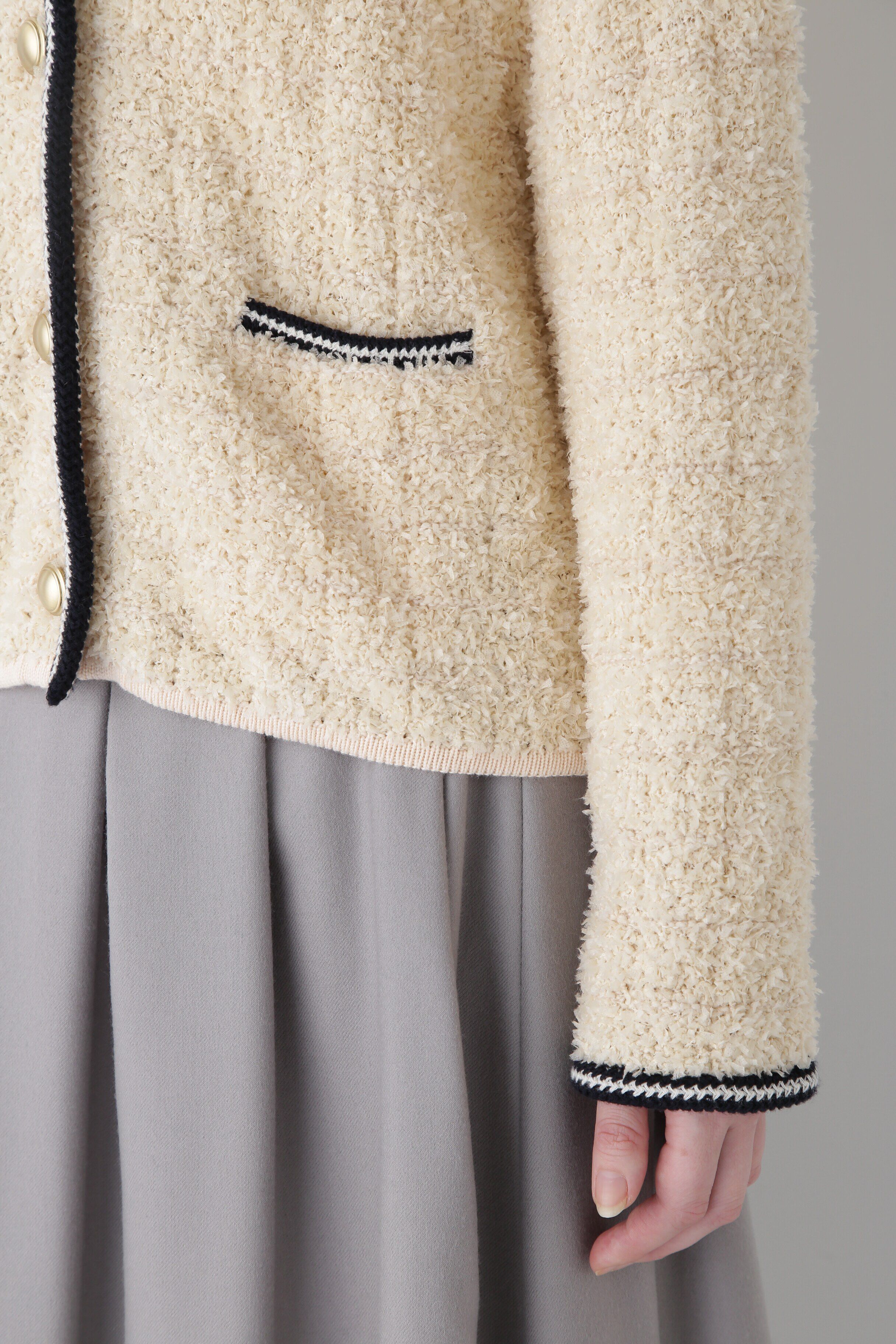  「◆花モールニットツイードジャケット」|ニット・セーター|