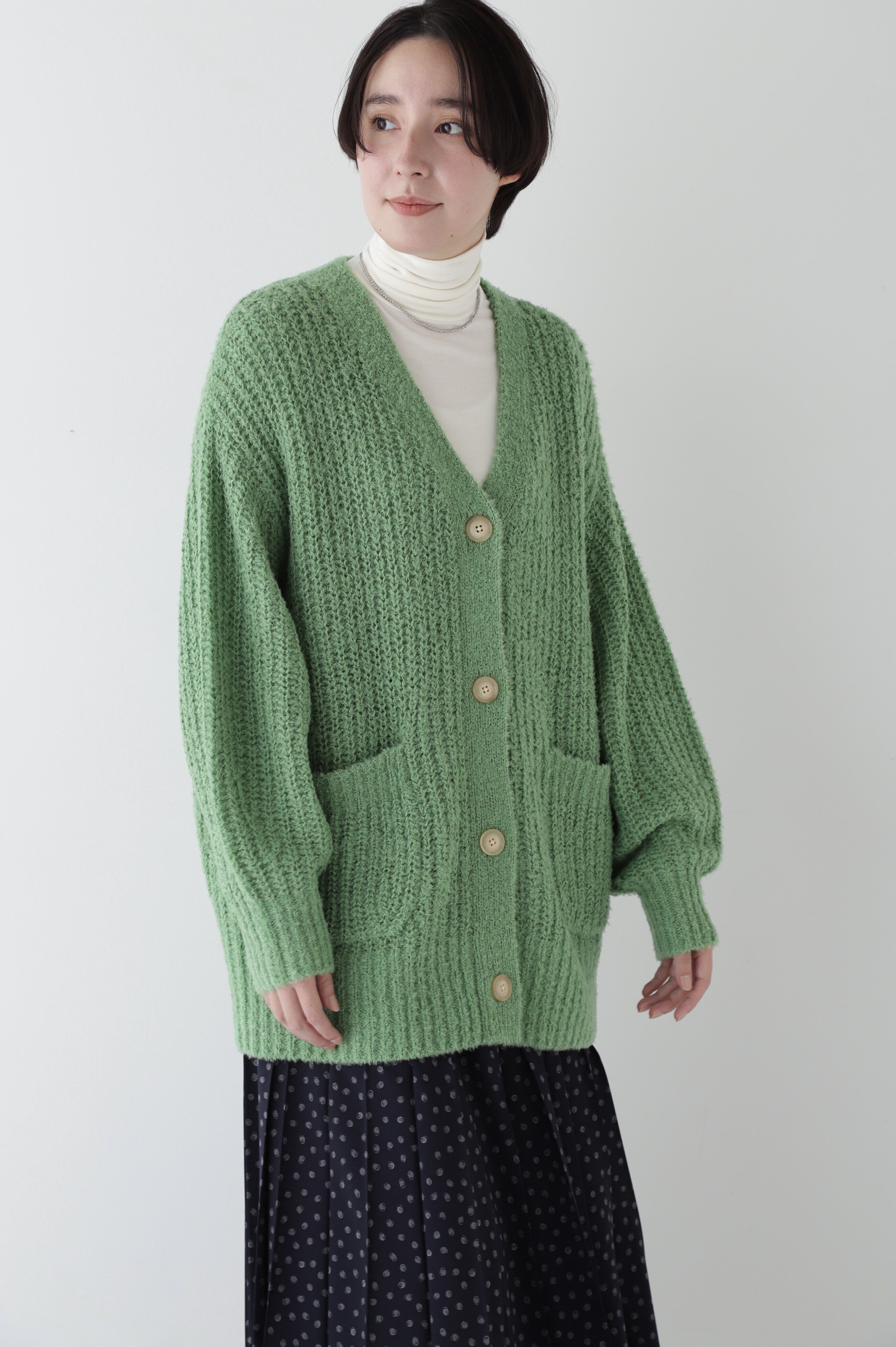  「◆ブークレ片畦2WAYはおり」|ニット・セーター|