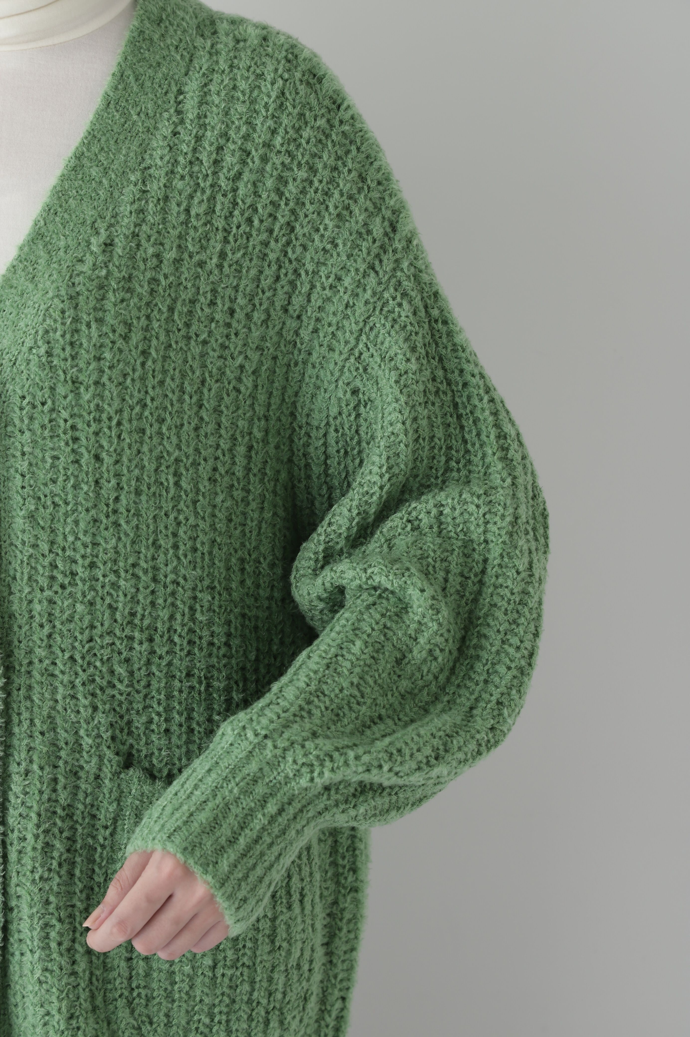  「◆ブークレ片畦2WAYはおり」|ニット・セーター|