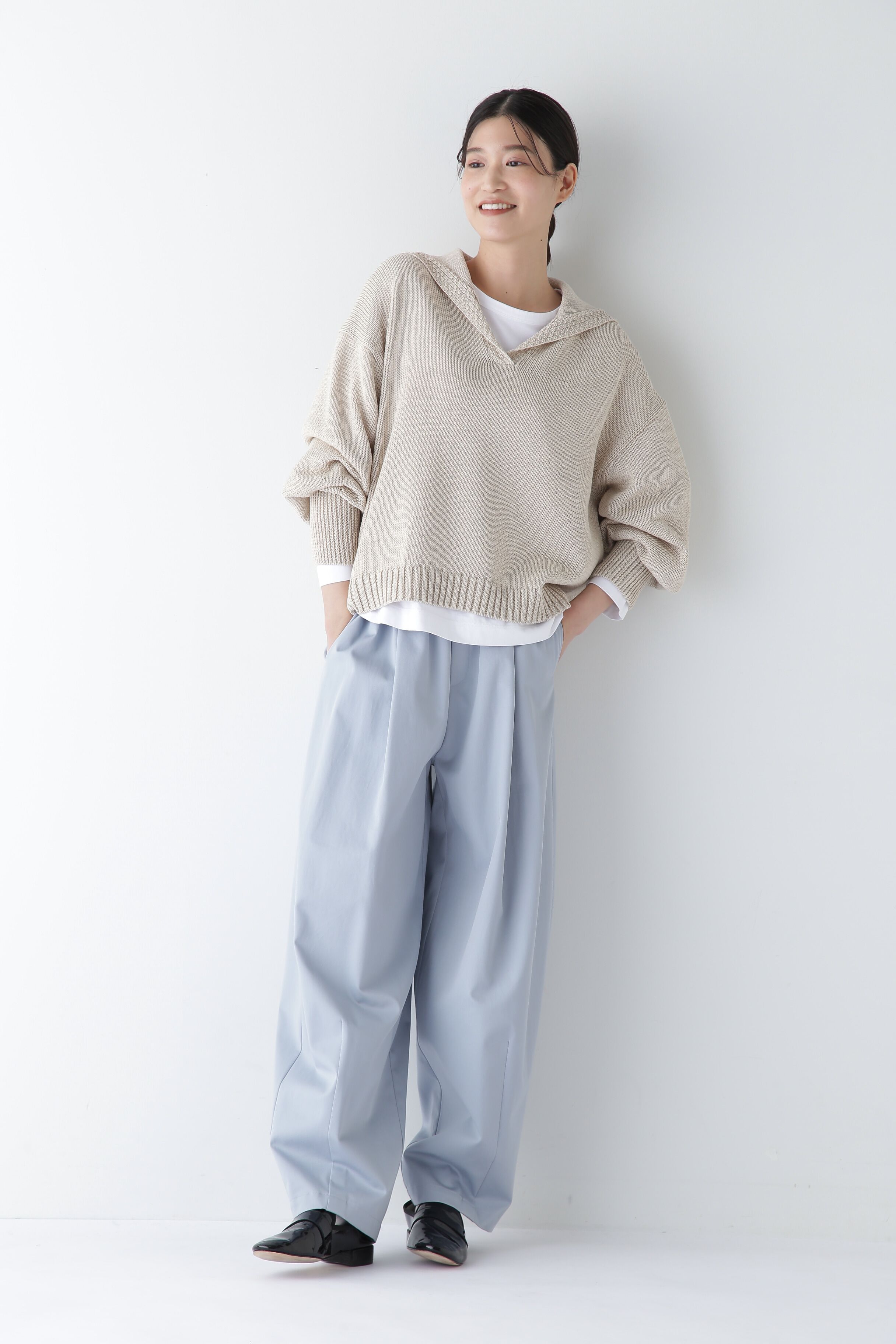  「◆【ウォッシャブル】ギマコットンセーラーカラープルオーバー」|ニット・セーター|