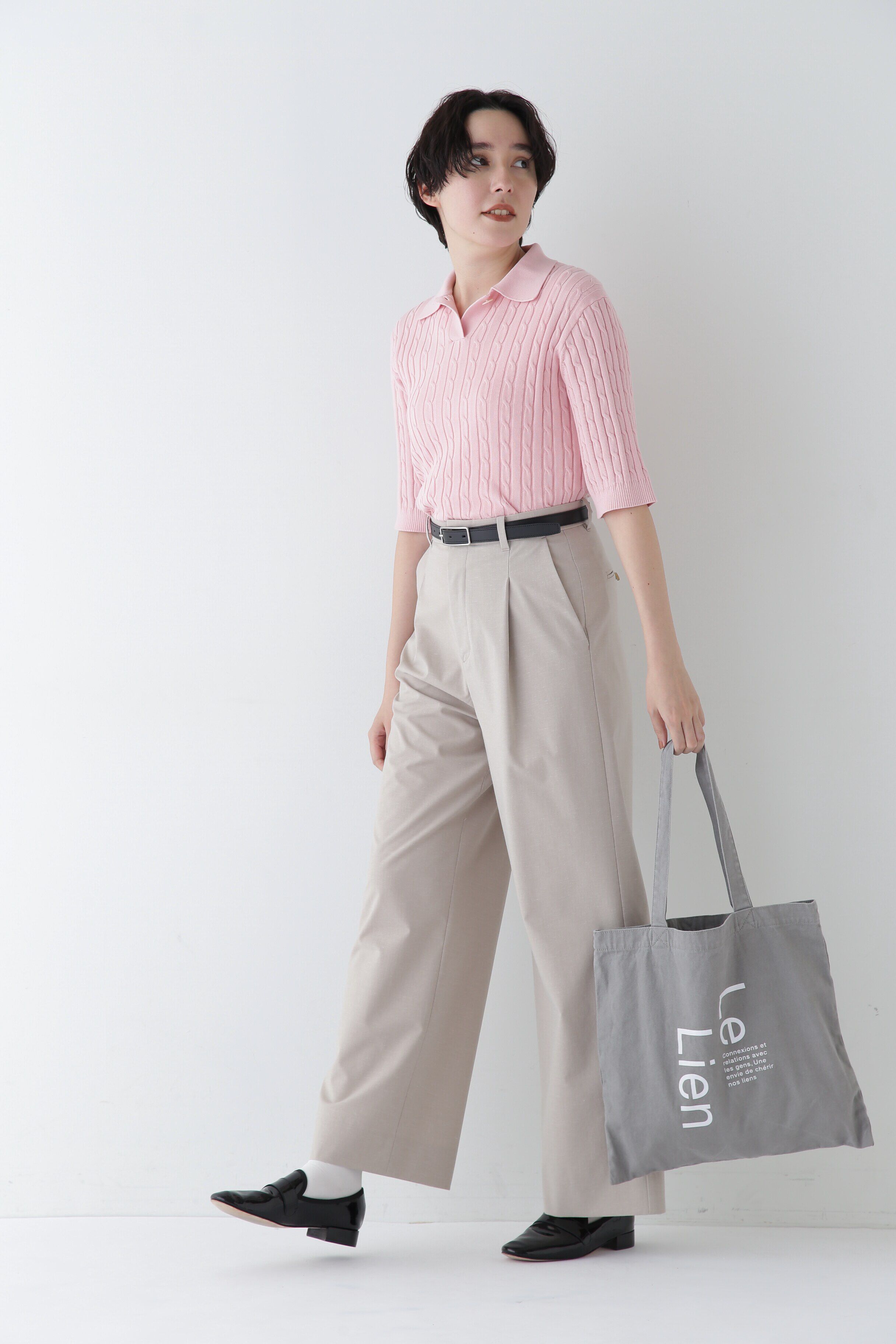  「◆Ｐレーヨン麻ポプリンマーベルトセミワイドパンツ」|その他|