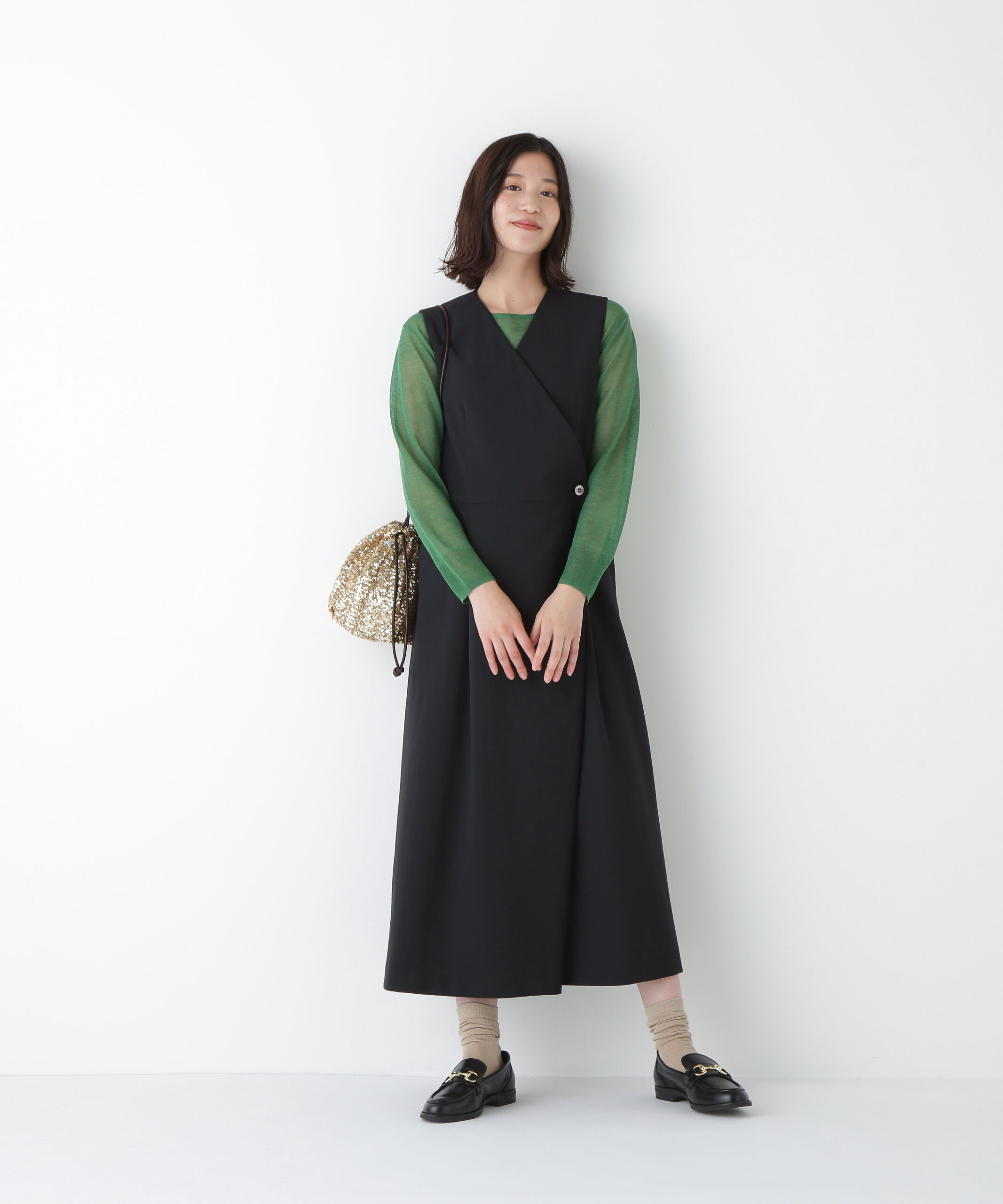  「◆Ｔ／ＴＡツイルラップ風ノースリーブワンピース」|ワンピース|