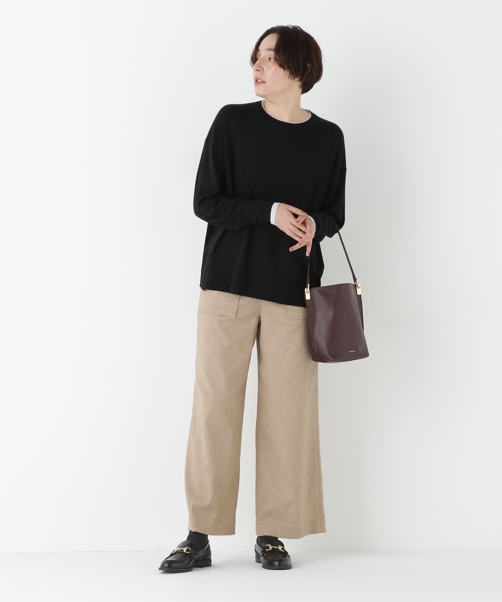  「◆シルクネップツイルツィードベイカーセミワイドパンツ」|その他|