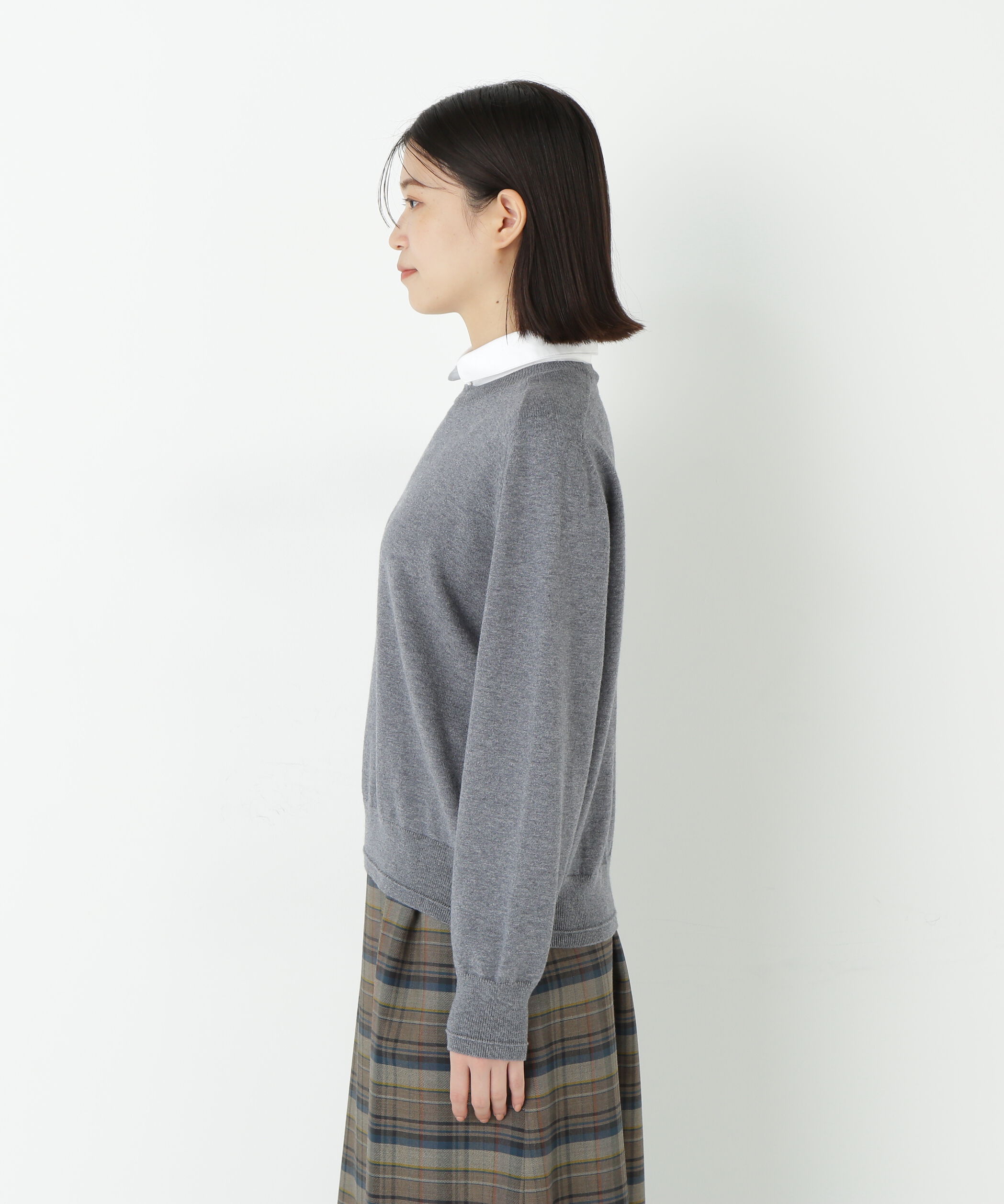  「◆ウールコットンシャツカラーニット」|ニット・セーター|