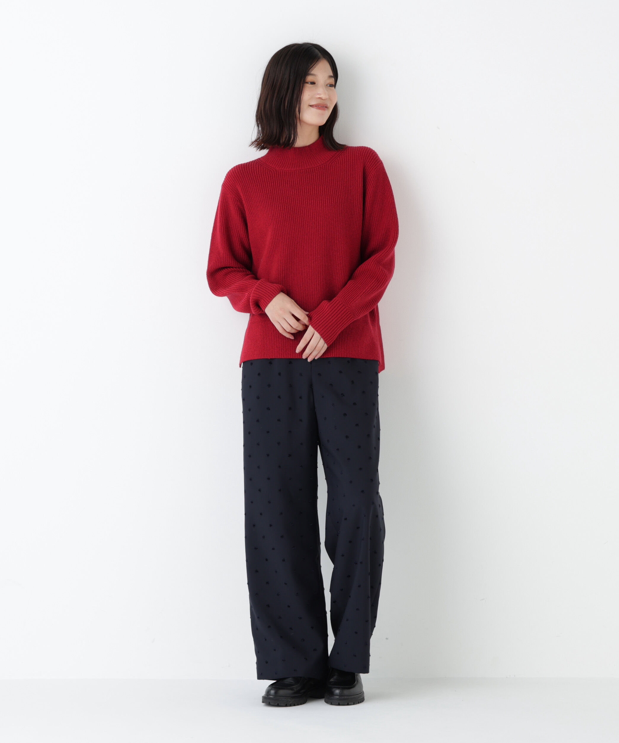  「◆ウールハイネック片畦プルオーバー」|ニット・セーター|