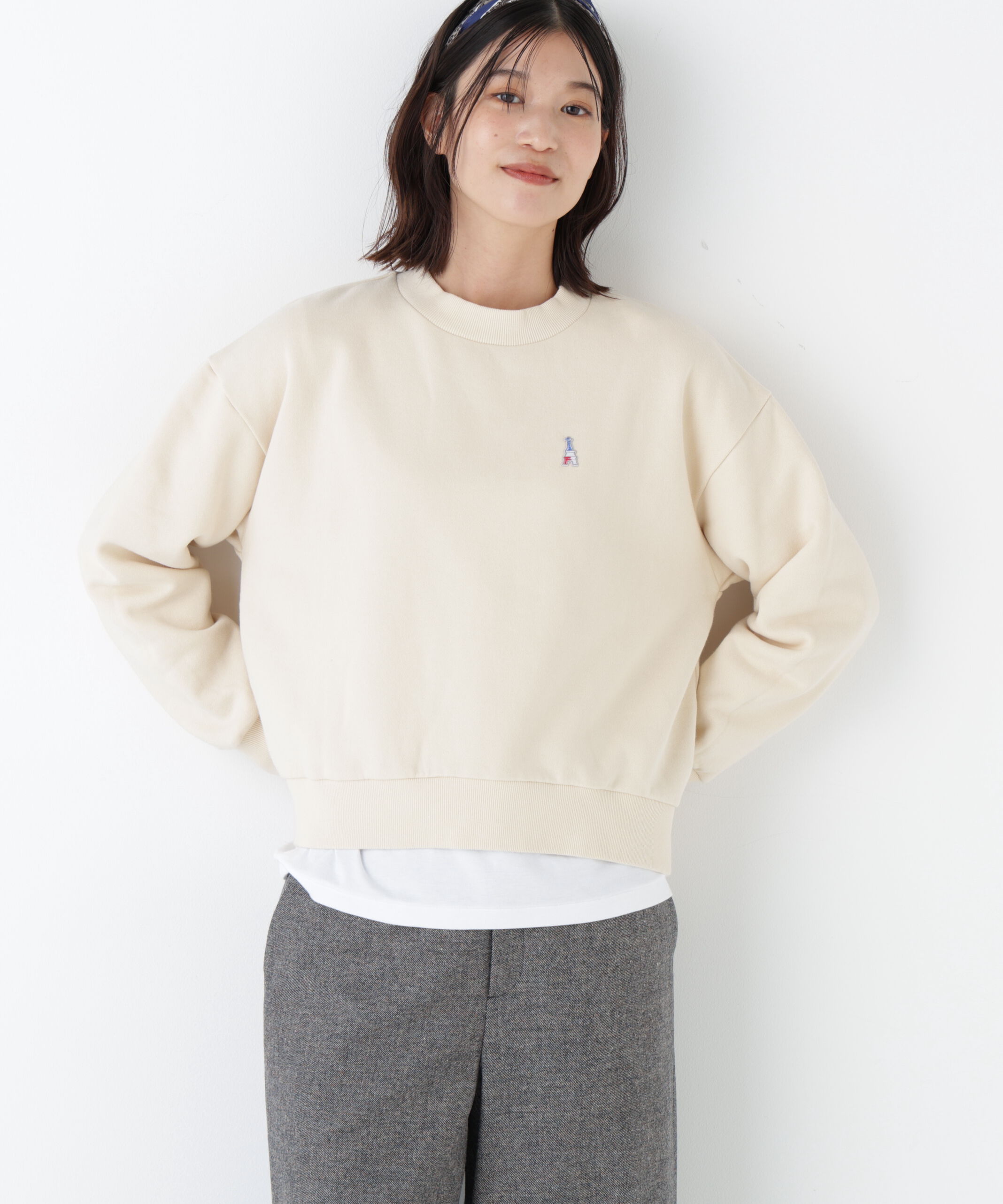  「◆モチーフワッペン裏起毛スウェット」|Tシャツ・カットソー|エクリュ1