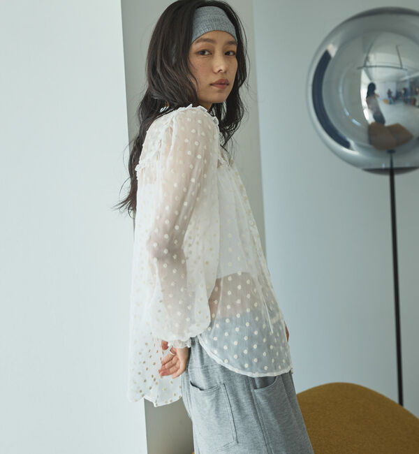 Doux archives「フラワー刺繍シアーブラウス」|シャツ・ブラウス|