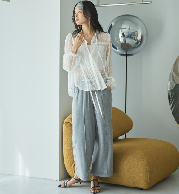 Doux archives「フラワー刺繍シアーブラウス」|シャツ・ブラウス|