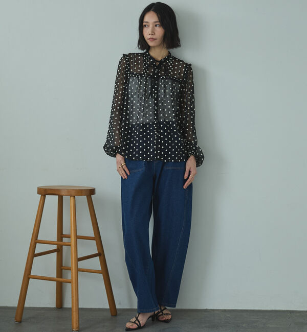 Doux archives「フラワー刺繍シアーブラウス」|シャツ・ブラウス|