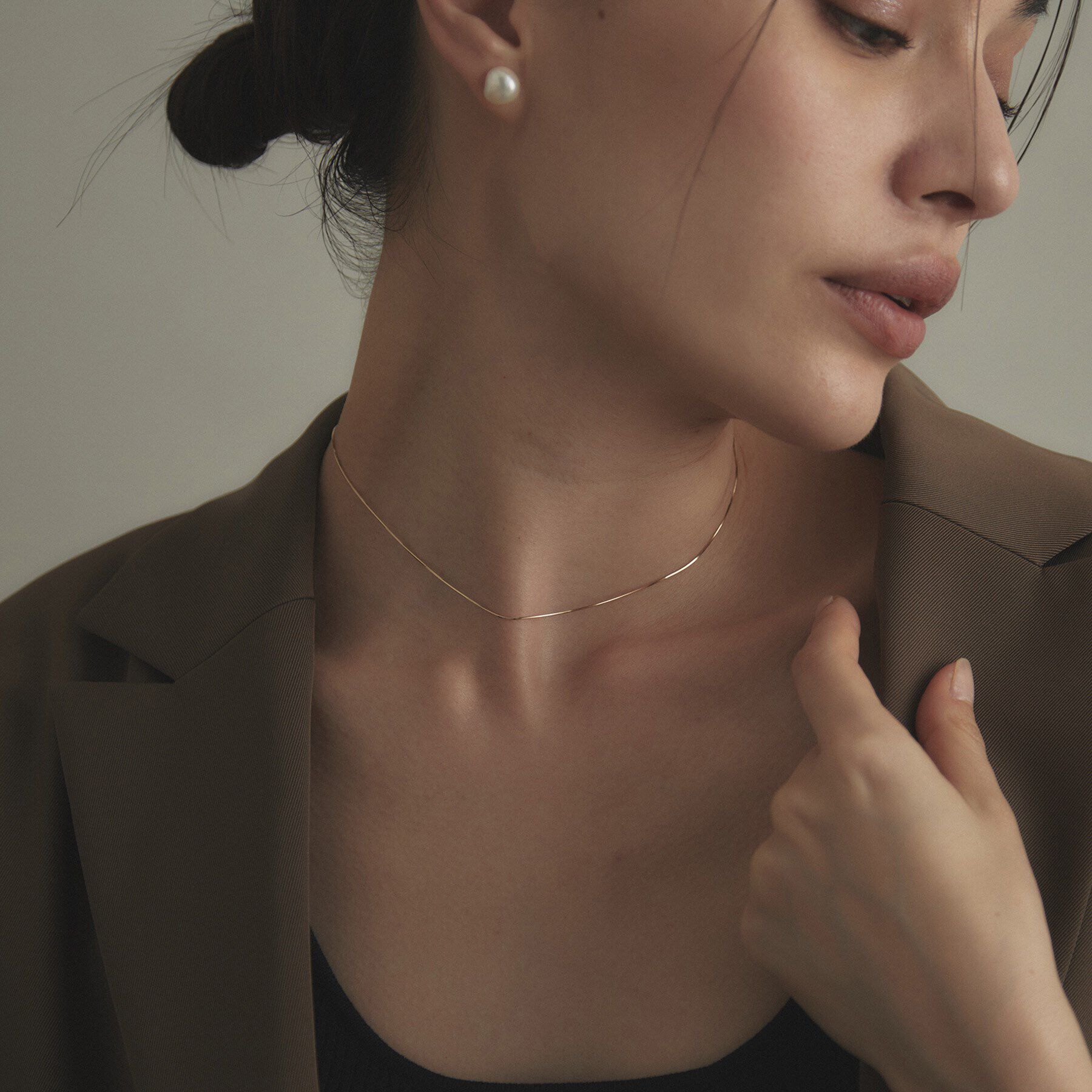 COCOSHNIK「K10コンパクトチェーン チョーカー」|ネックレス|