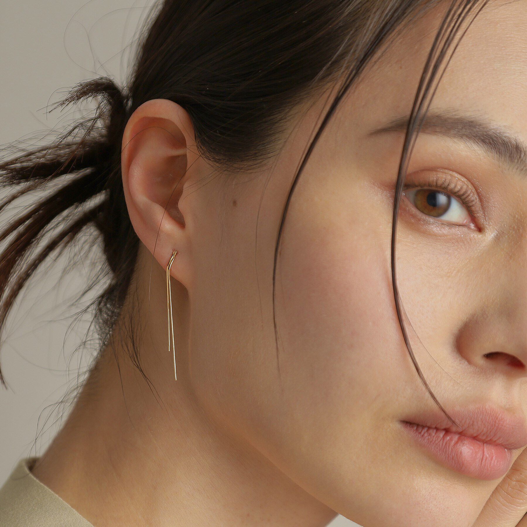 COCOSHNIK「K18コンパクトフリンジ スタッドピアス」|ピアス|