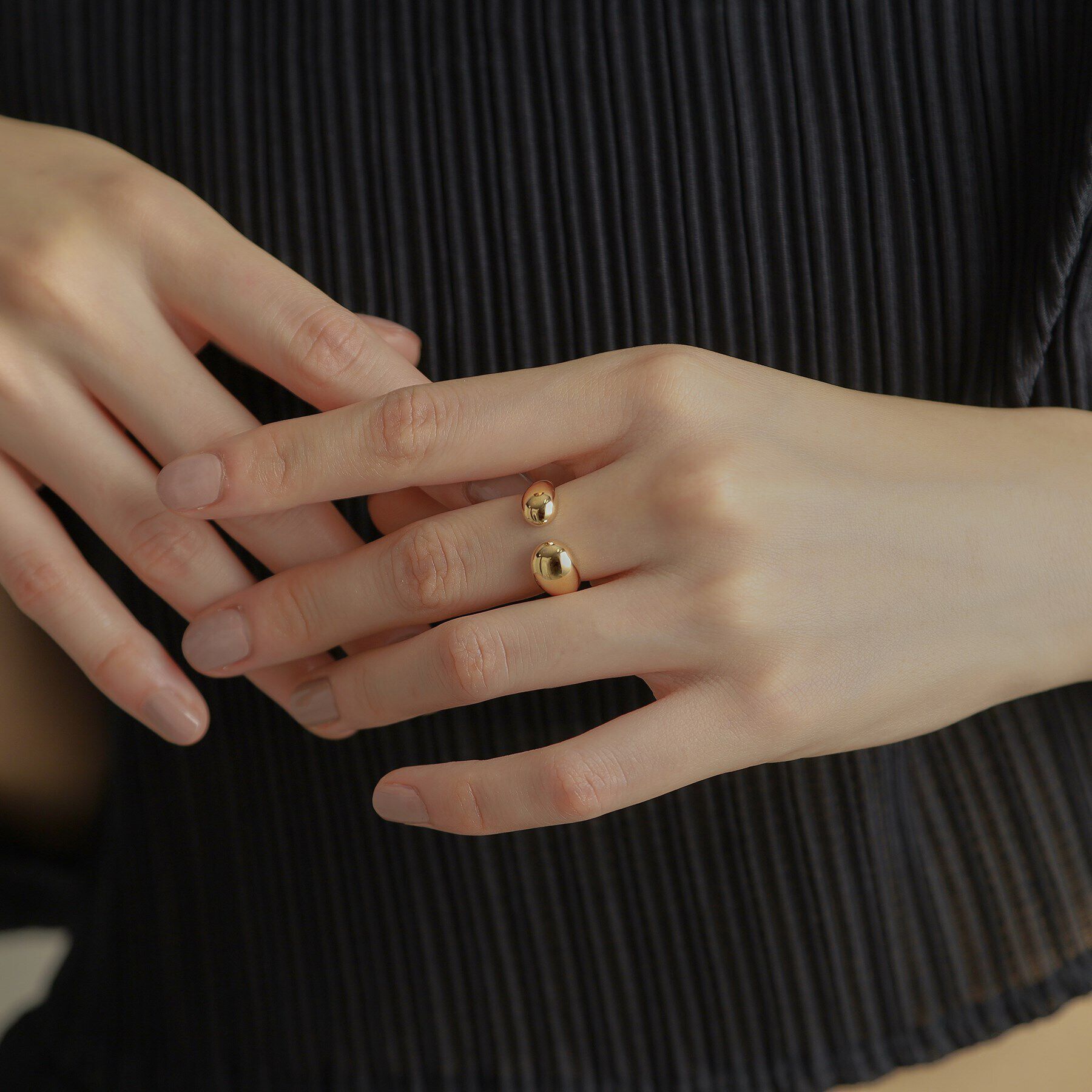 COCOSHNIK「K10プランプシェイプオープン リング」|リング|