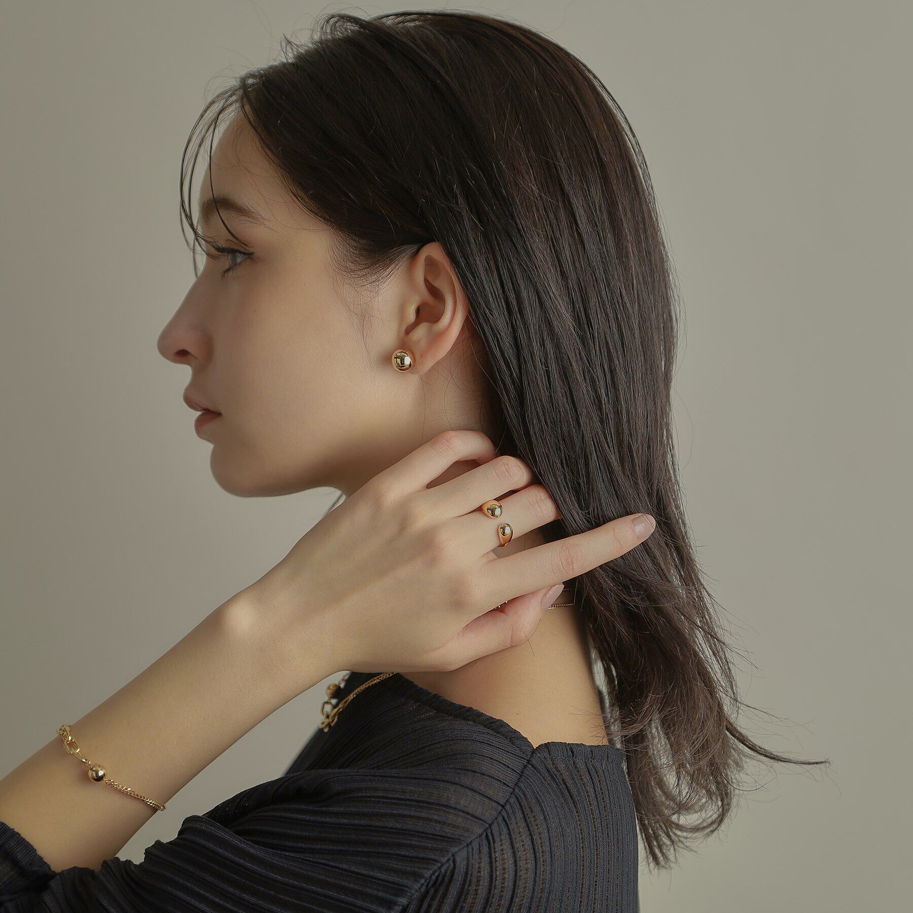 COCOSHNIK「K10プランプシェイプオープン リング」|リング|