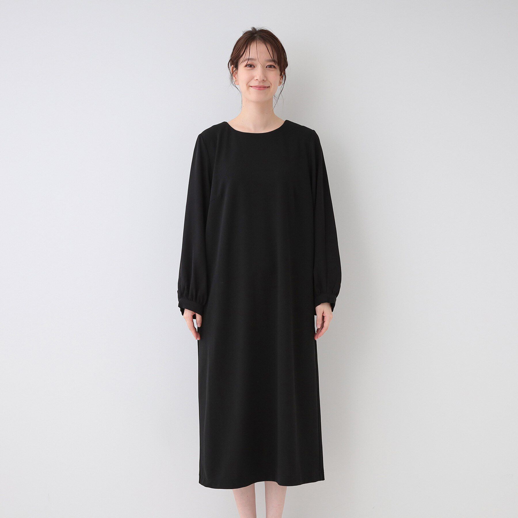 SHOO･LA･RUE「【S-3L/お袖デザイン2WAY】異素材ドッキングワンピース」|ワンピース|