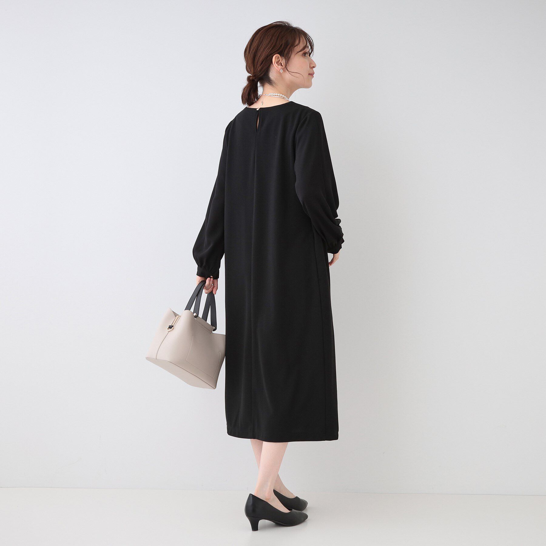 SHOO･LA･RUE「【S-3L/お袖デザイン2WAY】異素材ドッキングワンピース」|ワンピース|