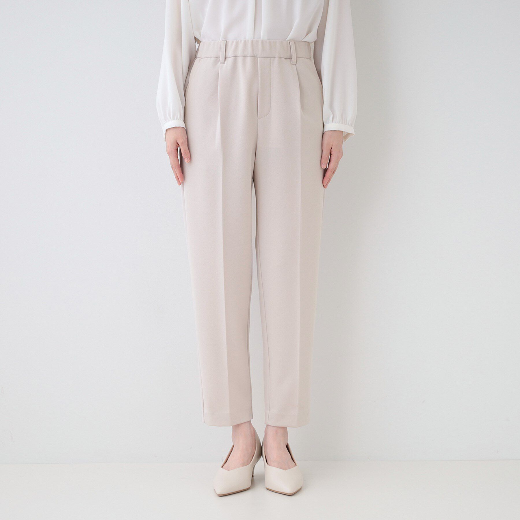 SHOO･LA･RUE「【洗える/S-3L/セットアップ可】セレモニーや通勤に カットジョーゼットテーパードパンツ」|その他|