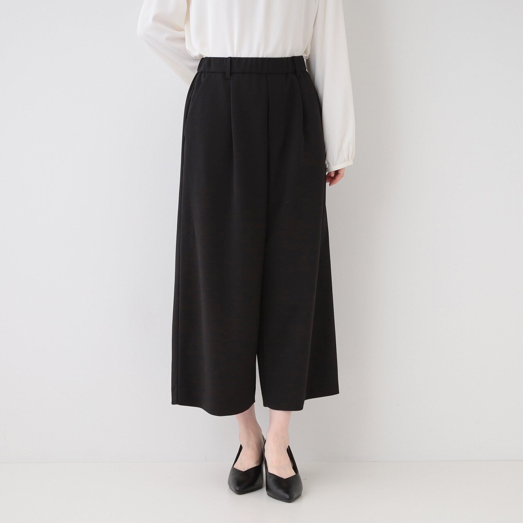 SHOO･LA･RUE「【洗える/S-3L/セットアップ可】セレモニーからデイリーに カットジョーゼット ワイドパンツ」|その他|