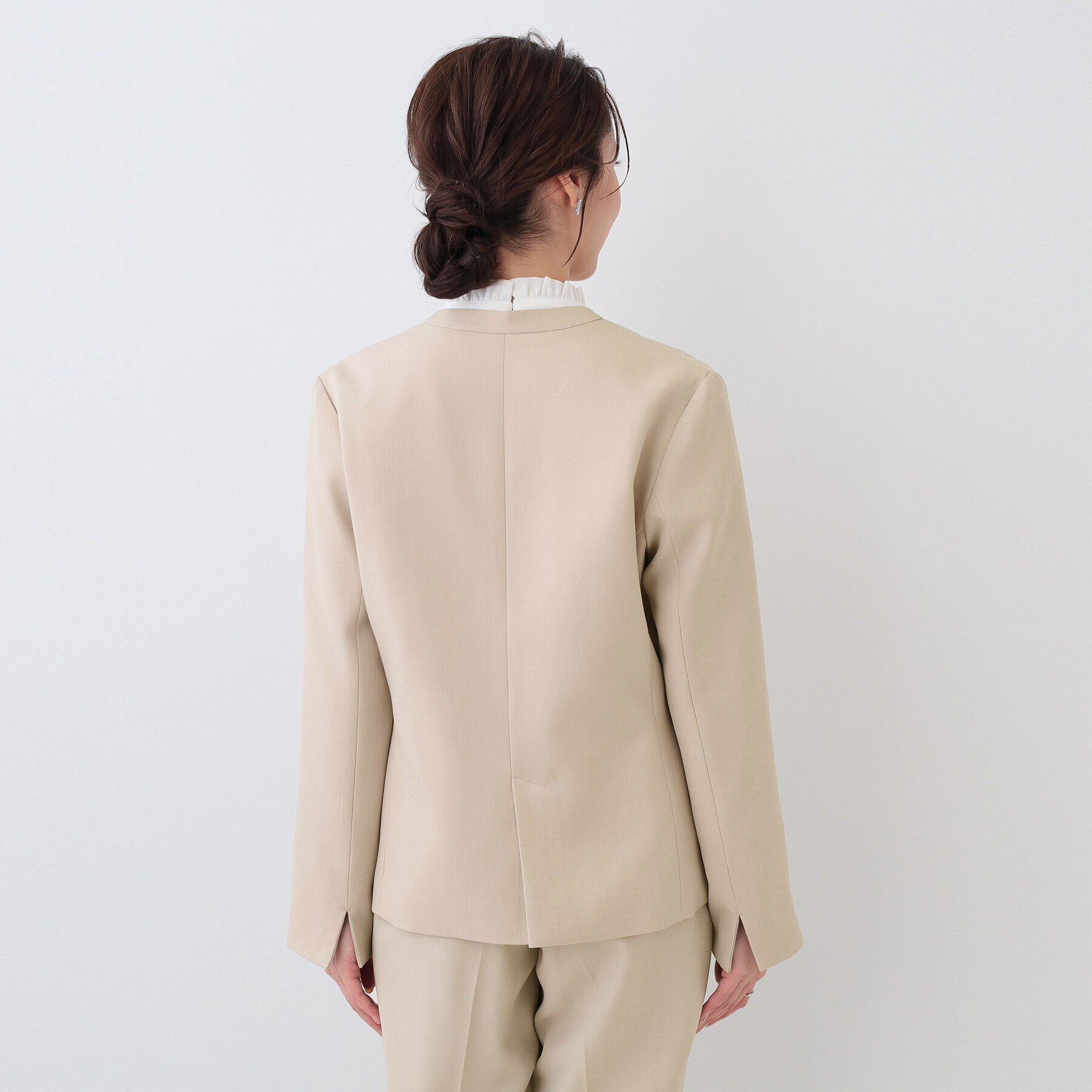 SHOO･LA･RUE「【S-LL/セットアップ可/通勤/セレモニー】ノーカラージャケット」|ノーカラージャケット|