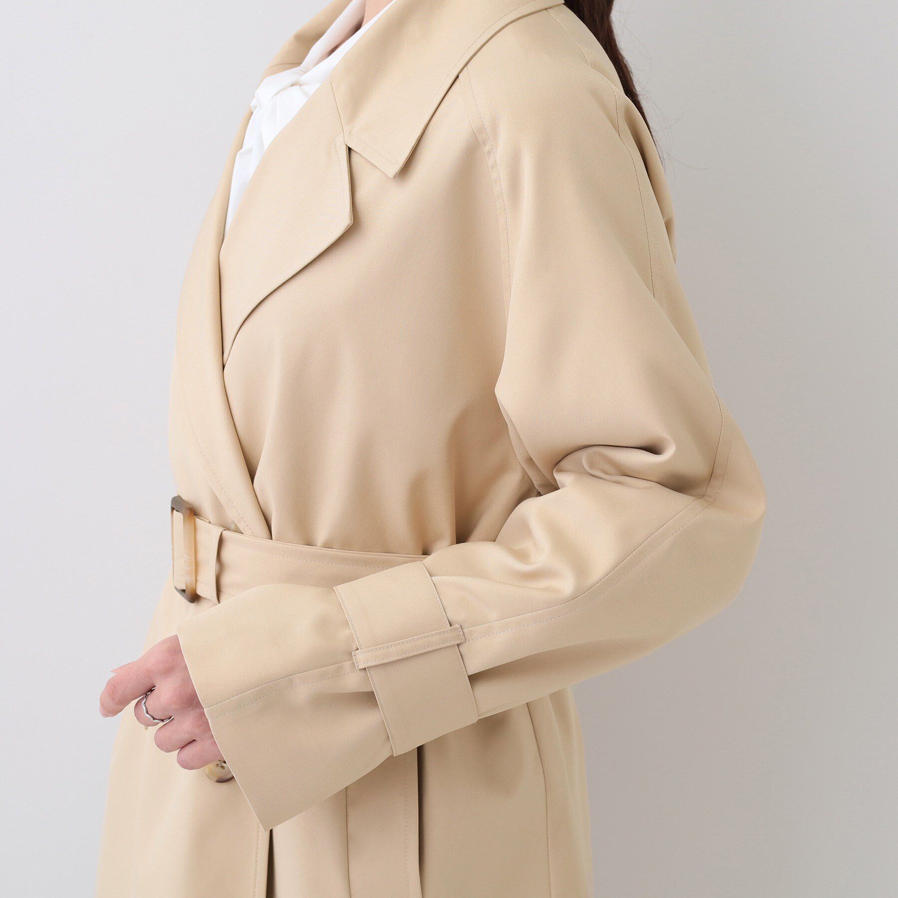 SHOO･LA･RUE「【S-LL/防花粉/撥水】ミドル丈トレンチコート」|トレンチコート|