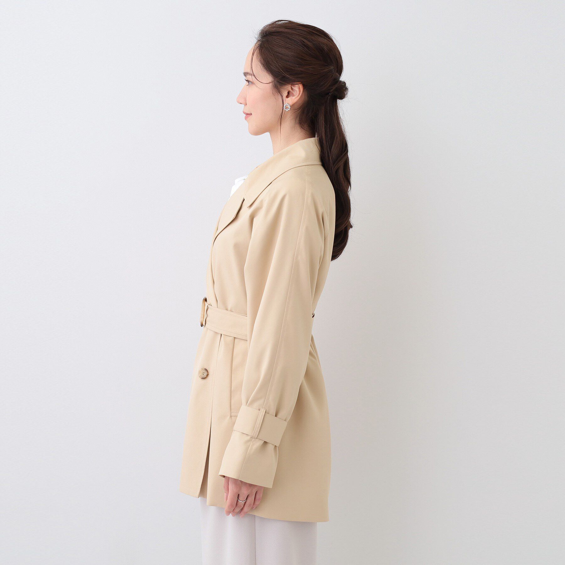 SHOO･LA･RUE「【S-LL/防花粉/撥水】ミドル丈トレンチコート」|トレンチコート|