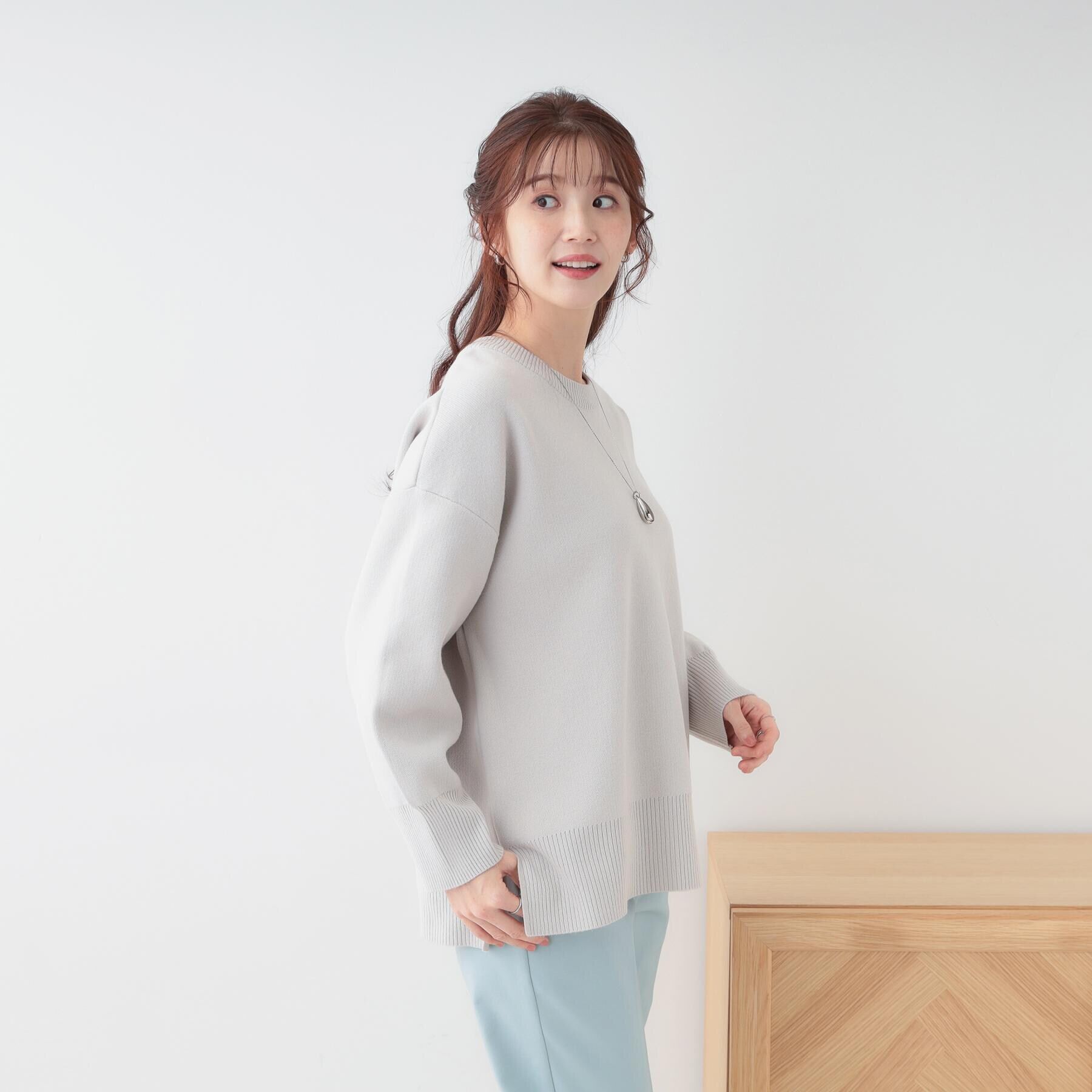 SHOO･LA･RUE「【S-LL/洗える】スウェットライク オーバーサイズニット」|ニット・セーター|