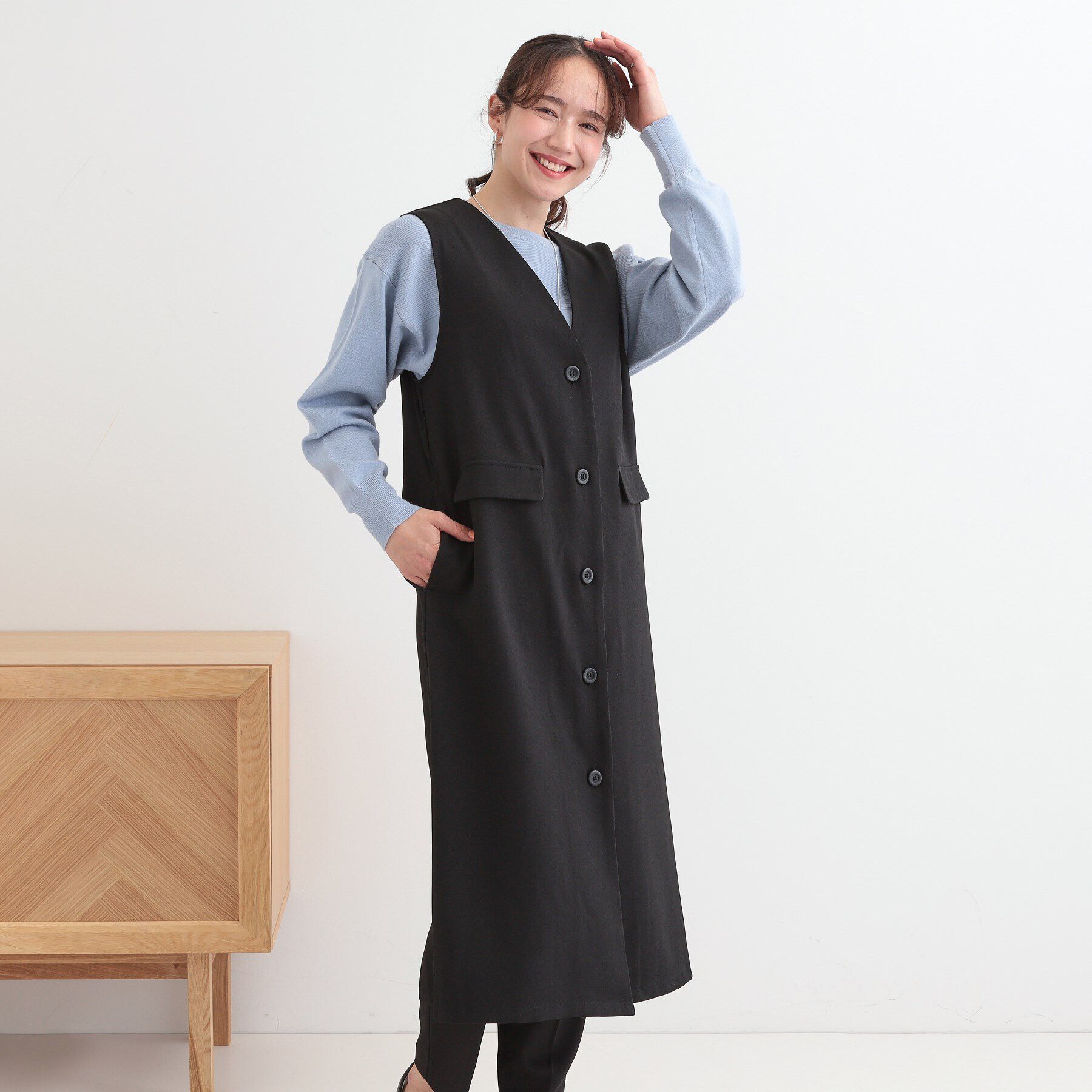 SHOO･LA･RUE「【S-LL/2WAY】ジャンドレにもなるロングジレ」|ベスト・ジレ|