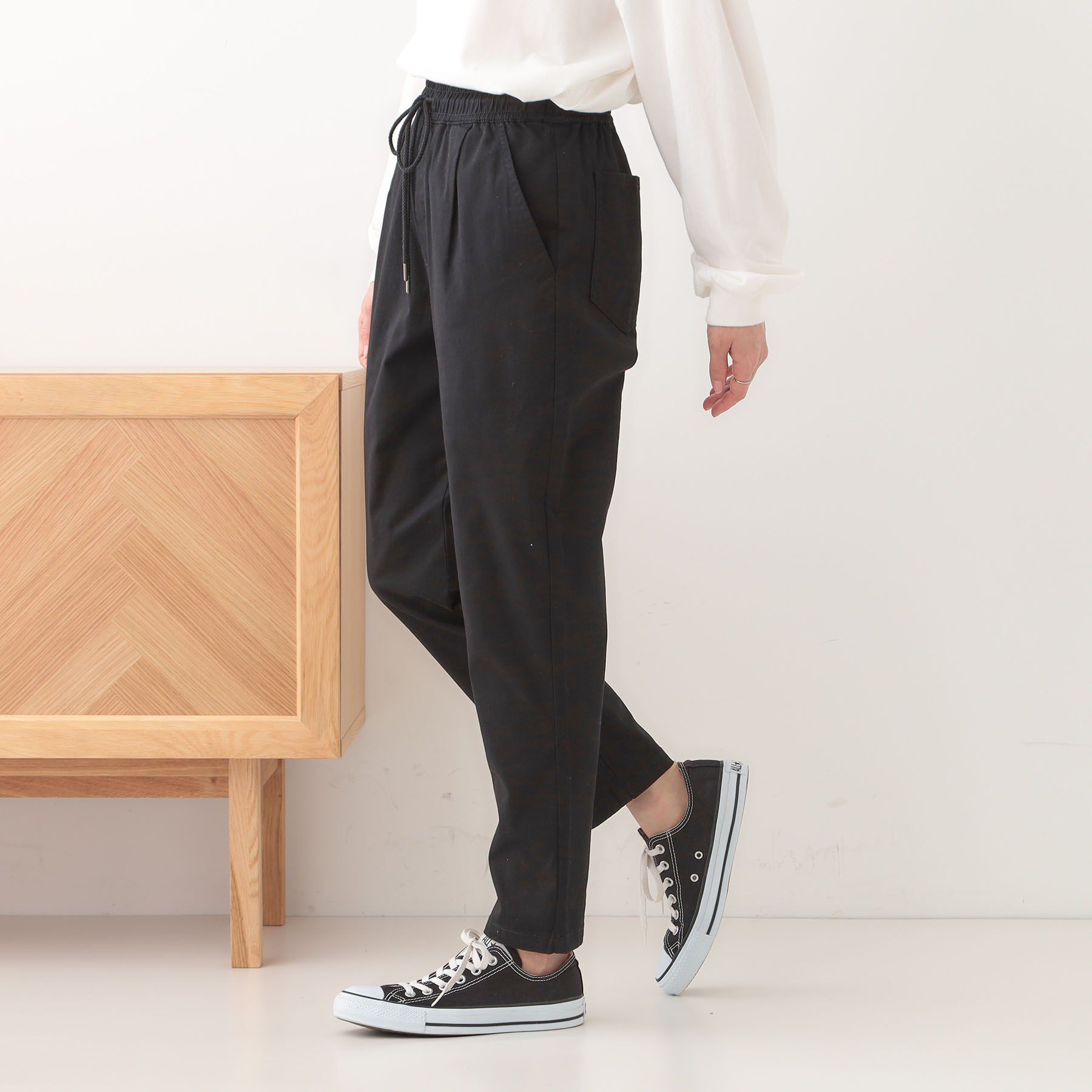 SHOO･LA･RUE「【洗える/美脚シルエット】綿ストレッチイージーテーパードパンツ」|その他|