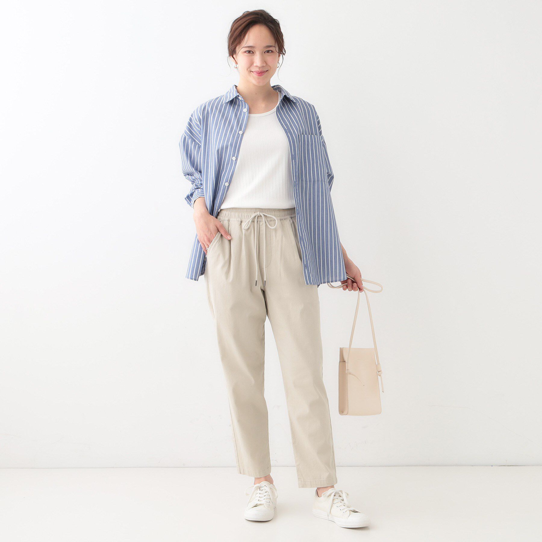 SHOO･LA･RUE「【洗える/美脚シルエット】綿ストレッチイージーテーパードパンツ」|その他|