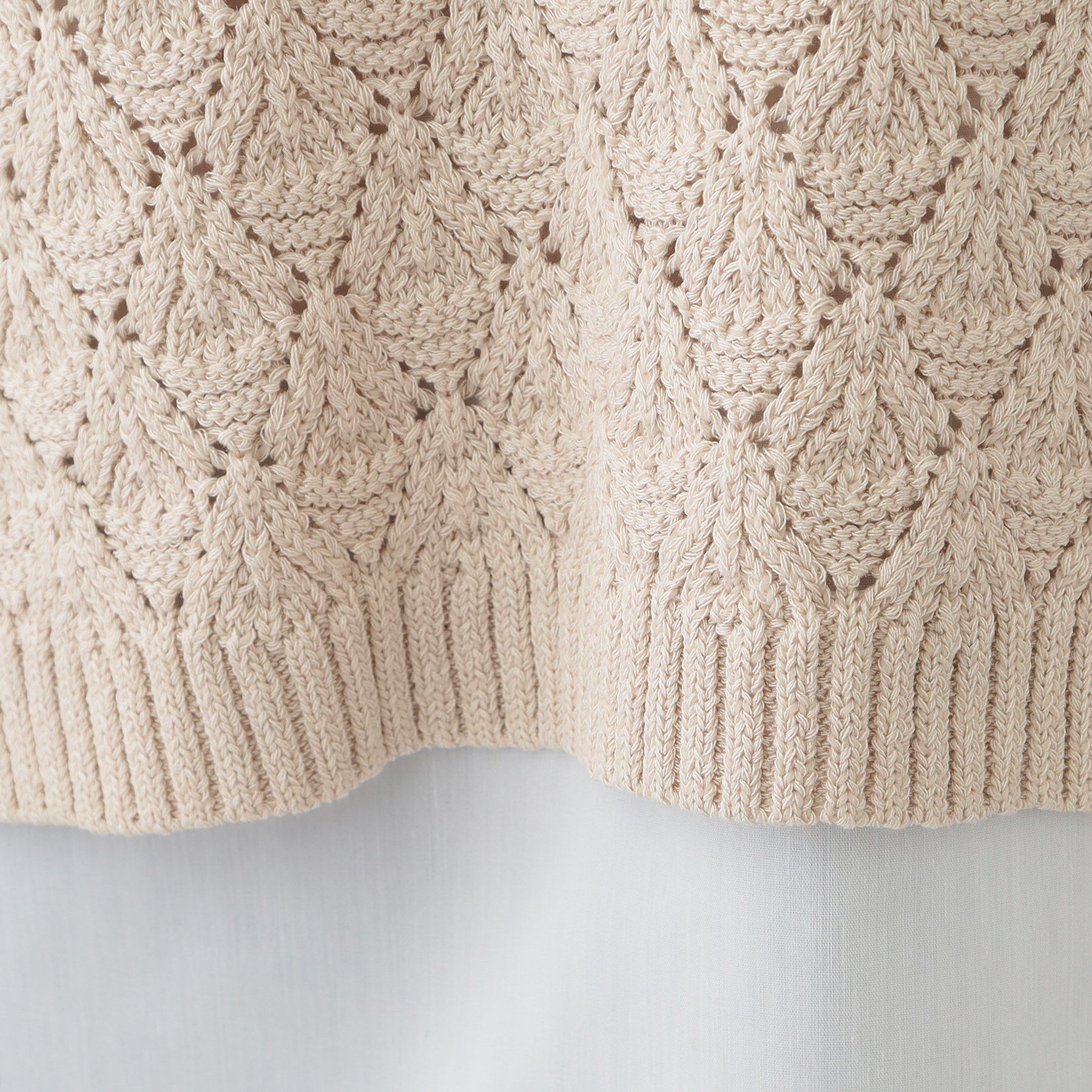 SHOO･LA･RUE「【洗える/S-LL/2点セット】透かし柄ベスト+ブラウス」|ニット・セーター|