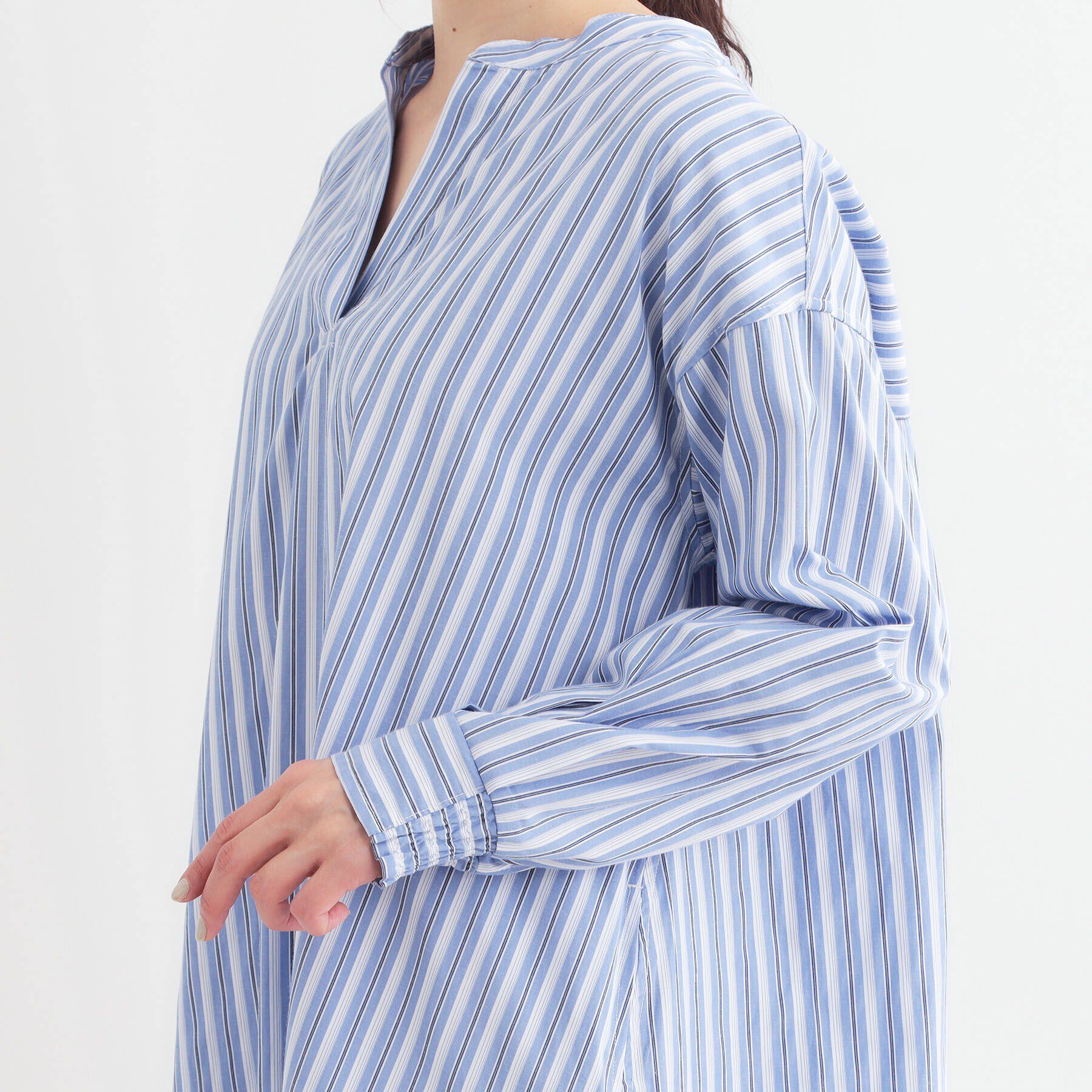 SHOO･LA･RUE「【洗える/S-LL】ストライプAラインワンピース」|ワンピース|