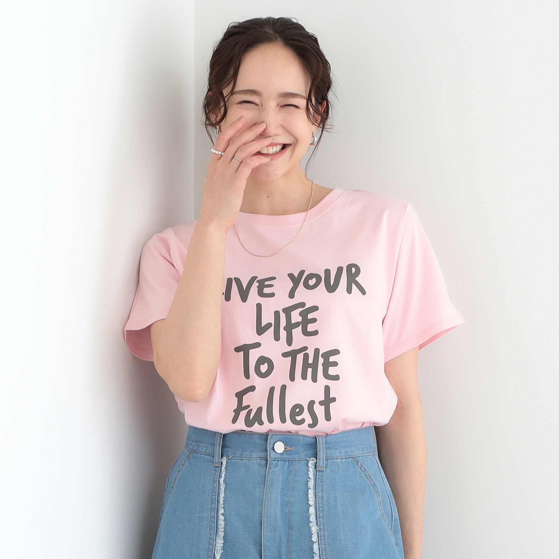 SHOO･LA･RUE「【洗える/S-LL】選べる4柄 プリントアソート ベーシックTシャツ」|Tシャツ・カットソー|