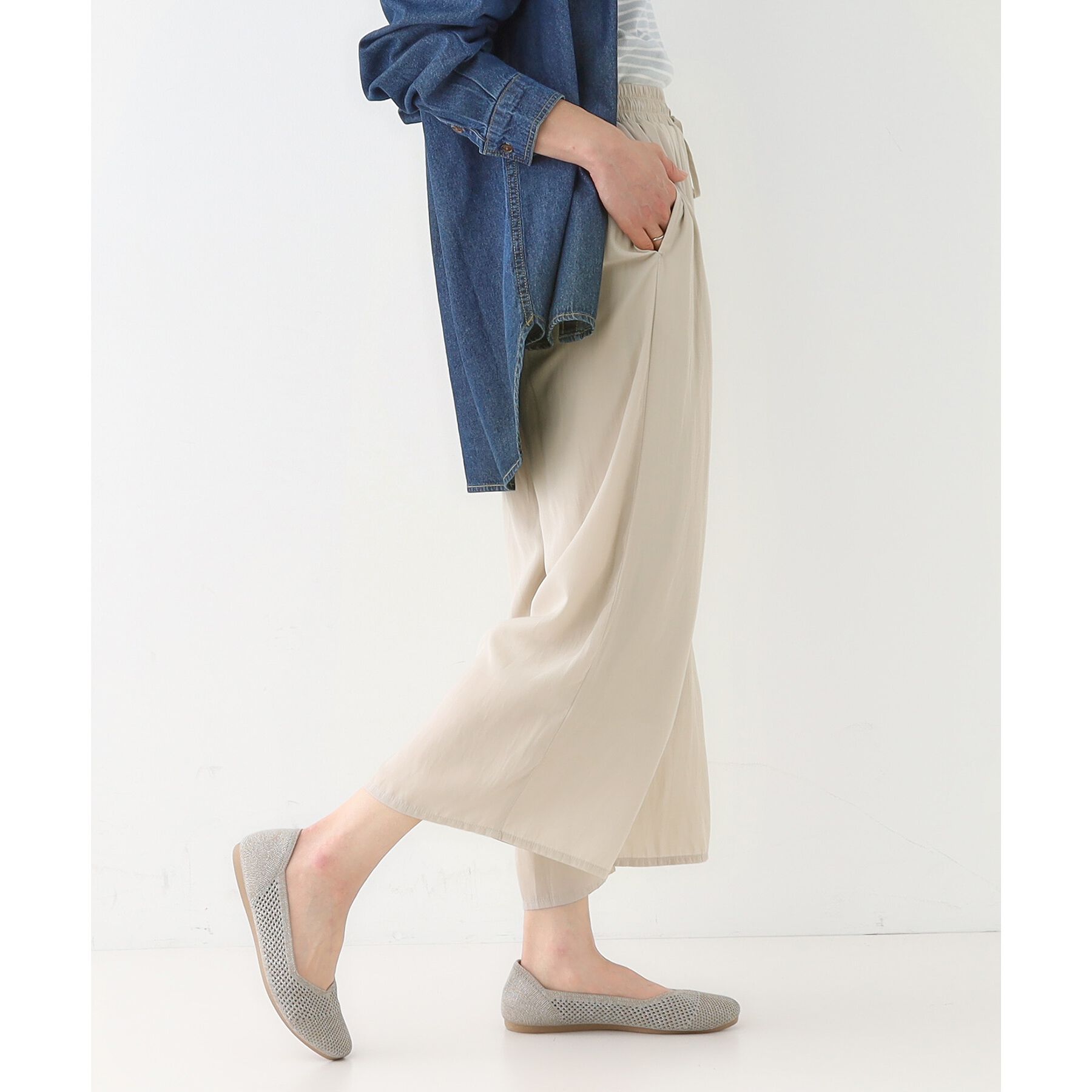 SHOO･LA･RUE「【高レビュー/着丈選べる】さらり柔らか マットサテンワイドパンツ」|その他|